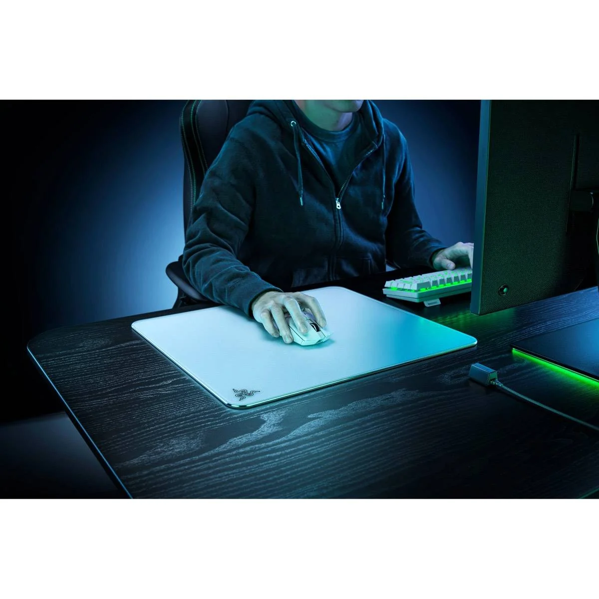 Tapete de Rato Gaming Razer Atlas – Branco, Superfície em Vidro - Imagem 3