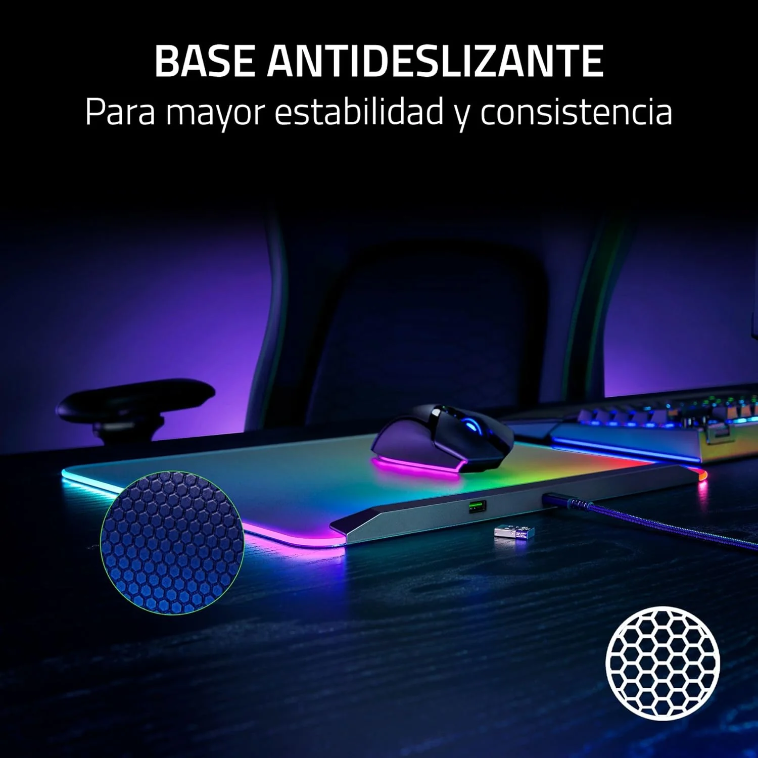 Tapete de Rato Razer Firefly V2 Pro RGB Chroma USB Iluminado para Gaming Streaming Setup Preto - Imagem 9