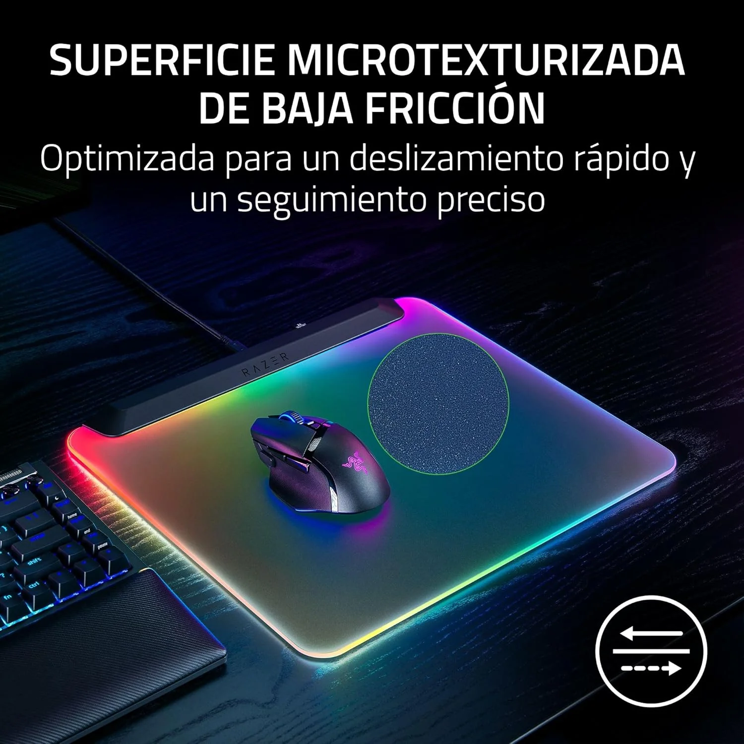 Tapete de Rato Razer Firefly V2 Pro RGB Chroma USB Iluminado para Gaming Streaming Setup Preto - Imagem 8