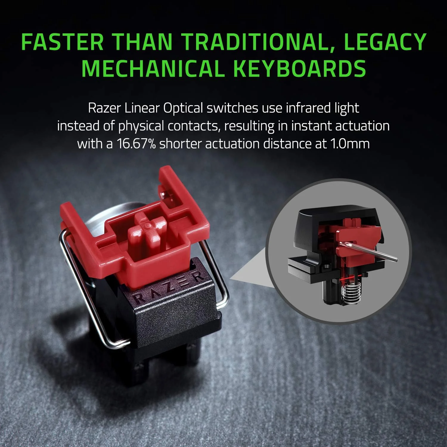 Teclado Gaming Razer Huntsman Mini Linear Optical Red Switch Layout US Preto - Imagem 2