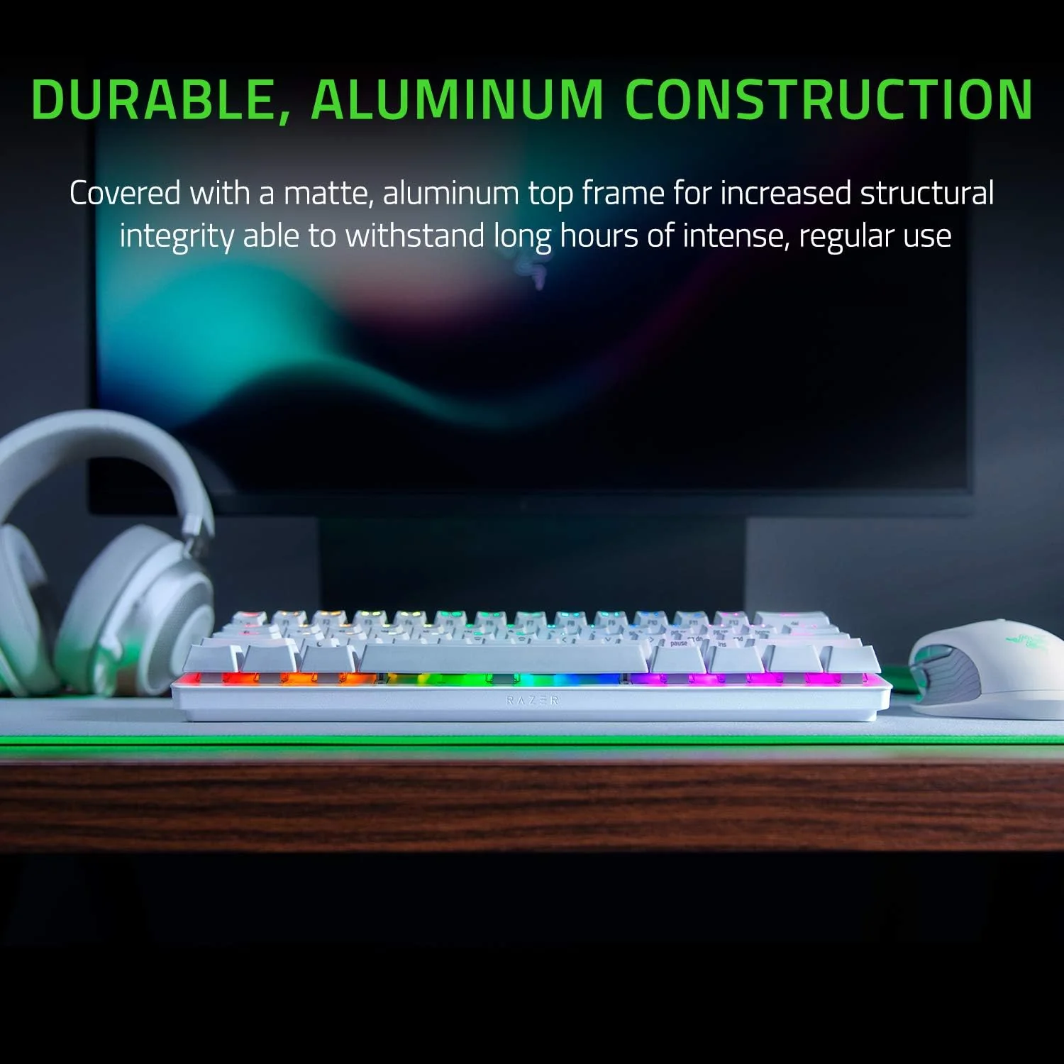 Teclado Gaming Mecânico Razer Huntsman Mini Mercury Purple Switch US - Imagem 6