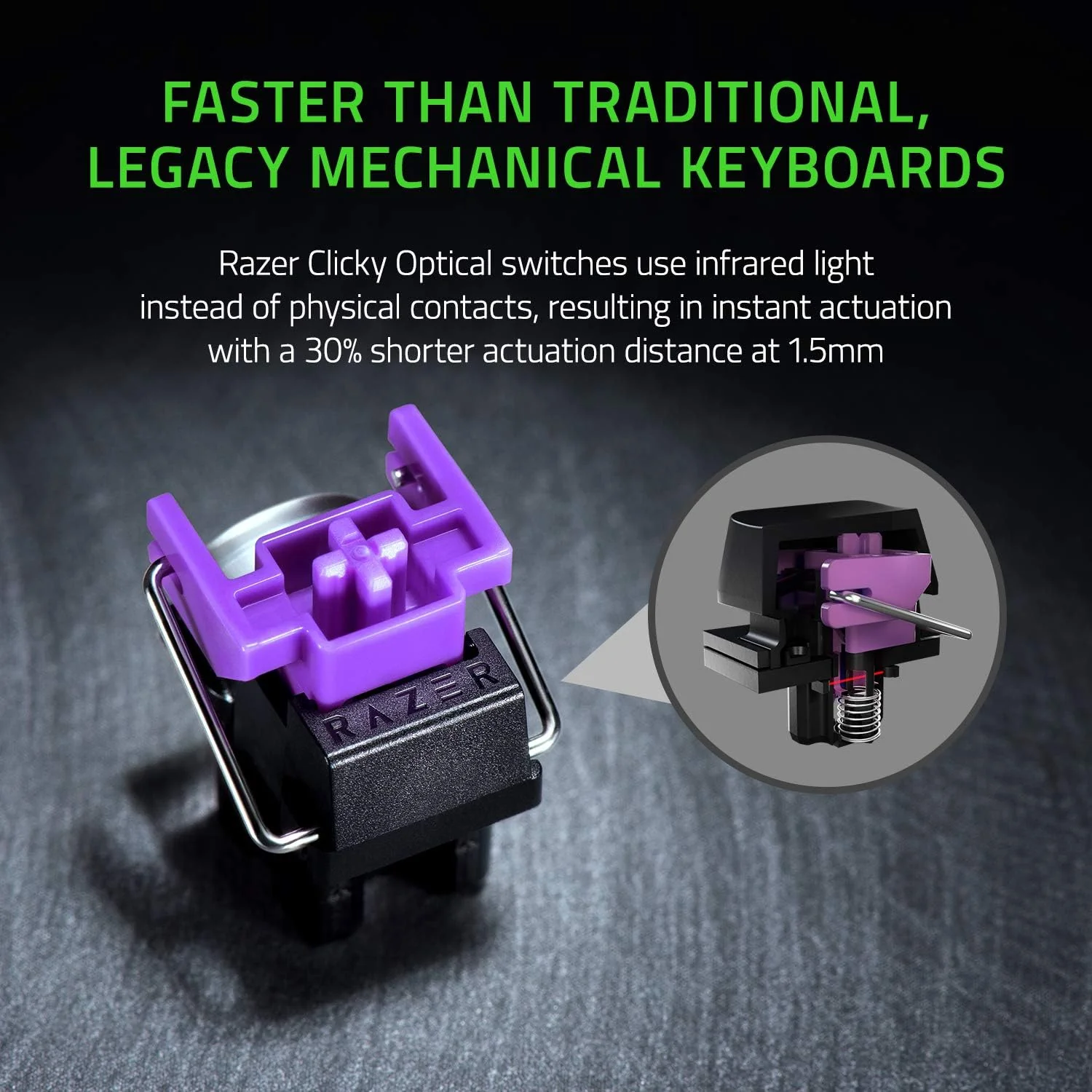 Teclado Gaming Mecânico Razer Huntsman Mini Mercury Purple Switch US - Imagem 2