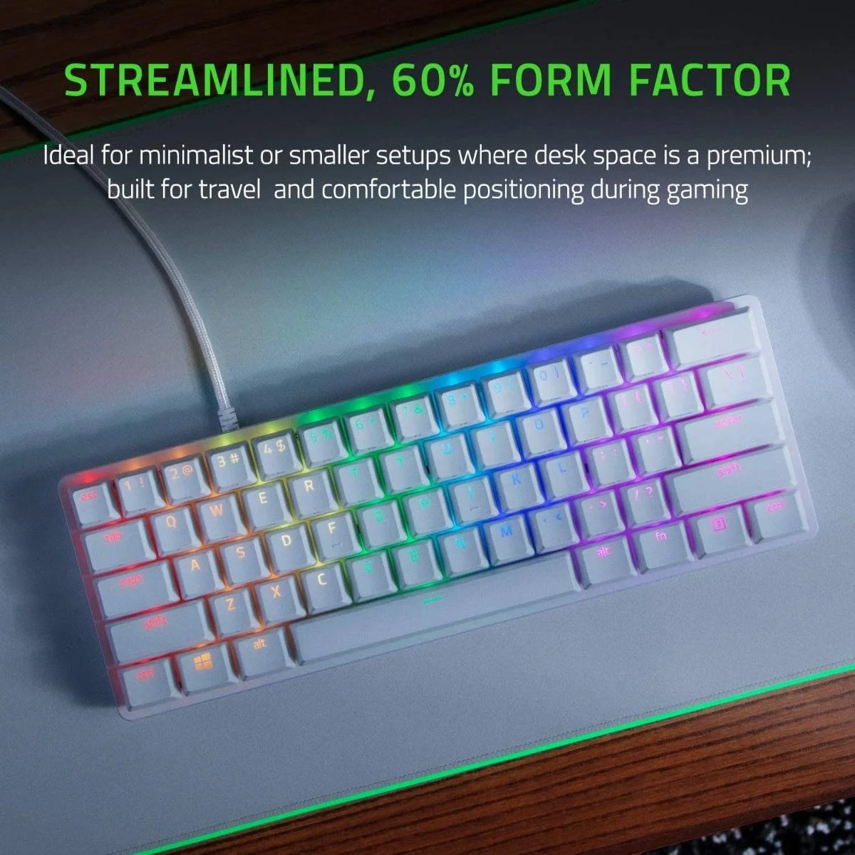 Teclado Gaming Razer Huntsman Mini Mercury Edition US Layout - Switch Red - Imagem 6