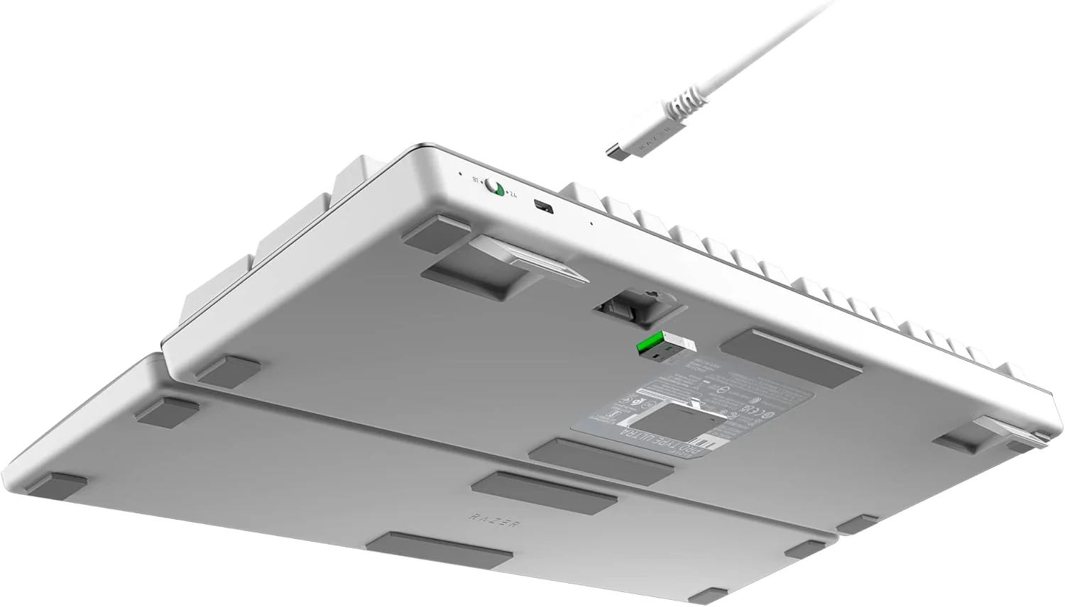 Teclado Gaming Razer Pro Type Ultra US Layout Sem Fios Bluetooth com Descanso de Pulso Branco - Imagem 8
