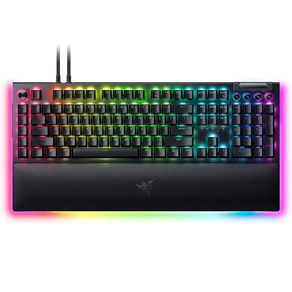 Teclado Gaming Razer BlackWidow V4 Pro Green Switch Mecânico Layout US Preto