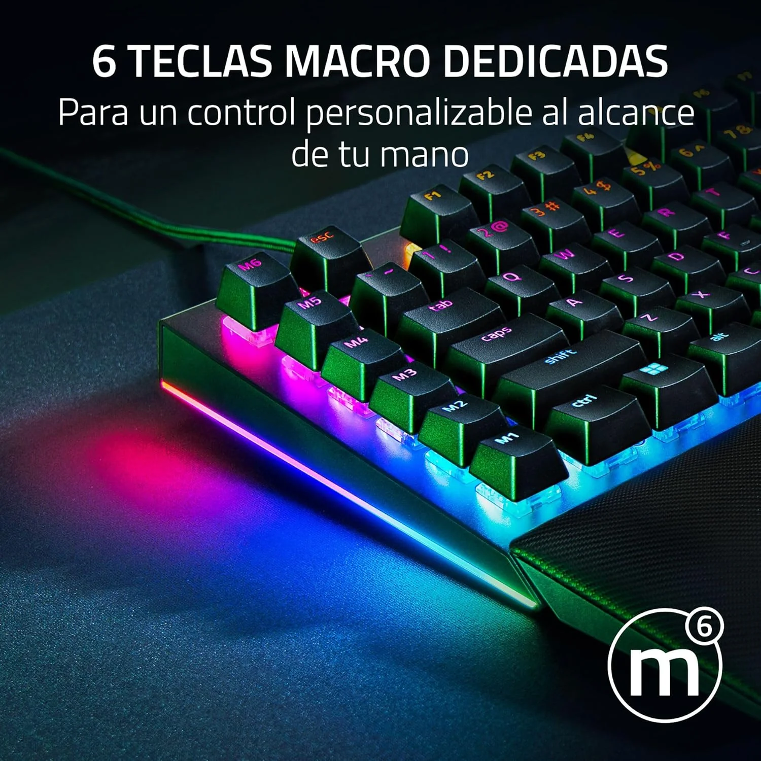Teclado Razer BlackWidow V4 Mecânico Green Switch Tactile Clicky RGB Chroma Pro Gaming US Layout - Imagem 4