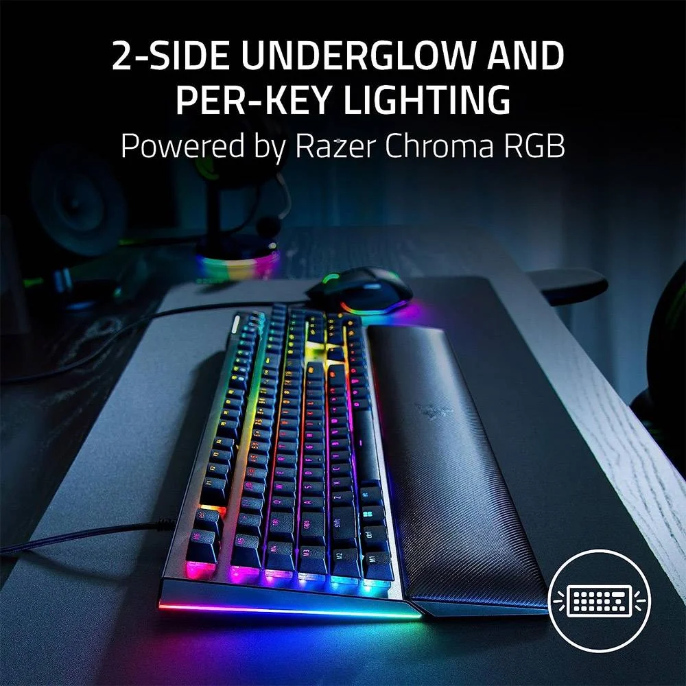Teclado Gaming Razer BlackWidow V4 US Layout - Switch Yellow (Linear) - Imagem 3