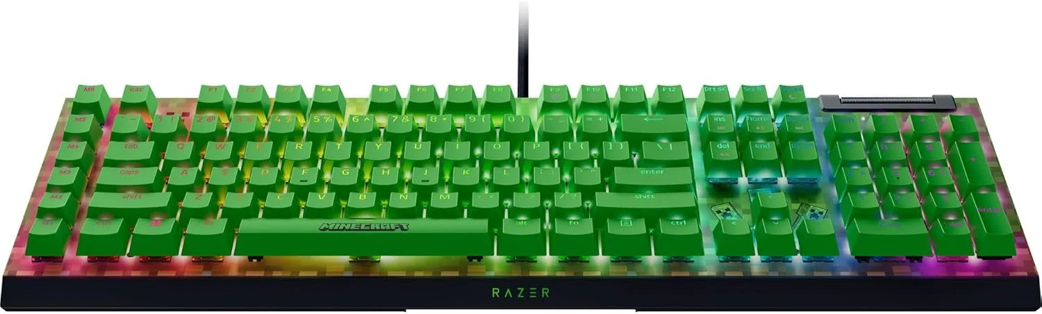Teclado mecânico gaming Razer BlackWidow V4 X Green Switch Minecraft Edition - Imagem 10