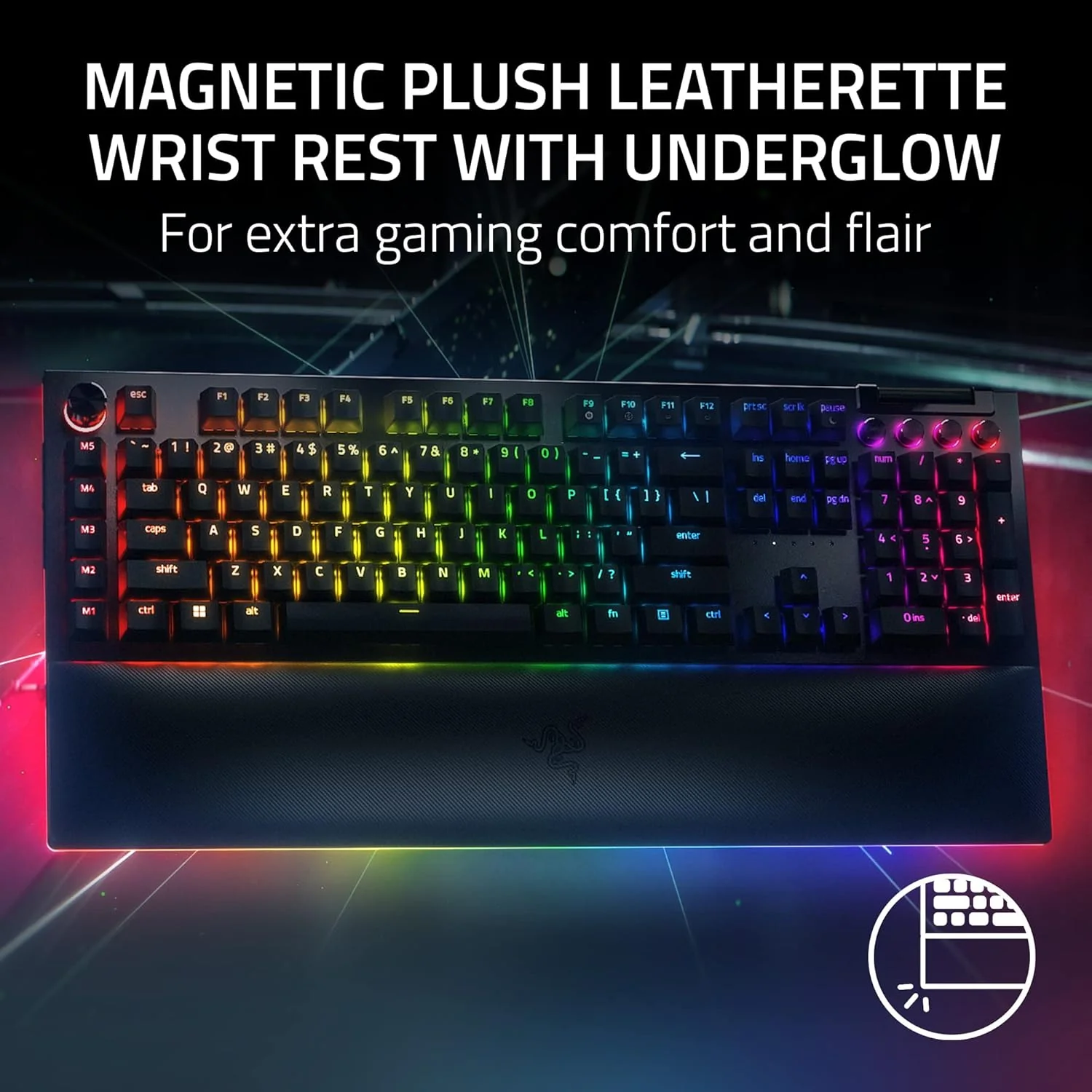 Teclado mecânico gaming Razer BlackWidow V4 X Green Switch Minecraft Edition - Imagem 5