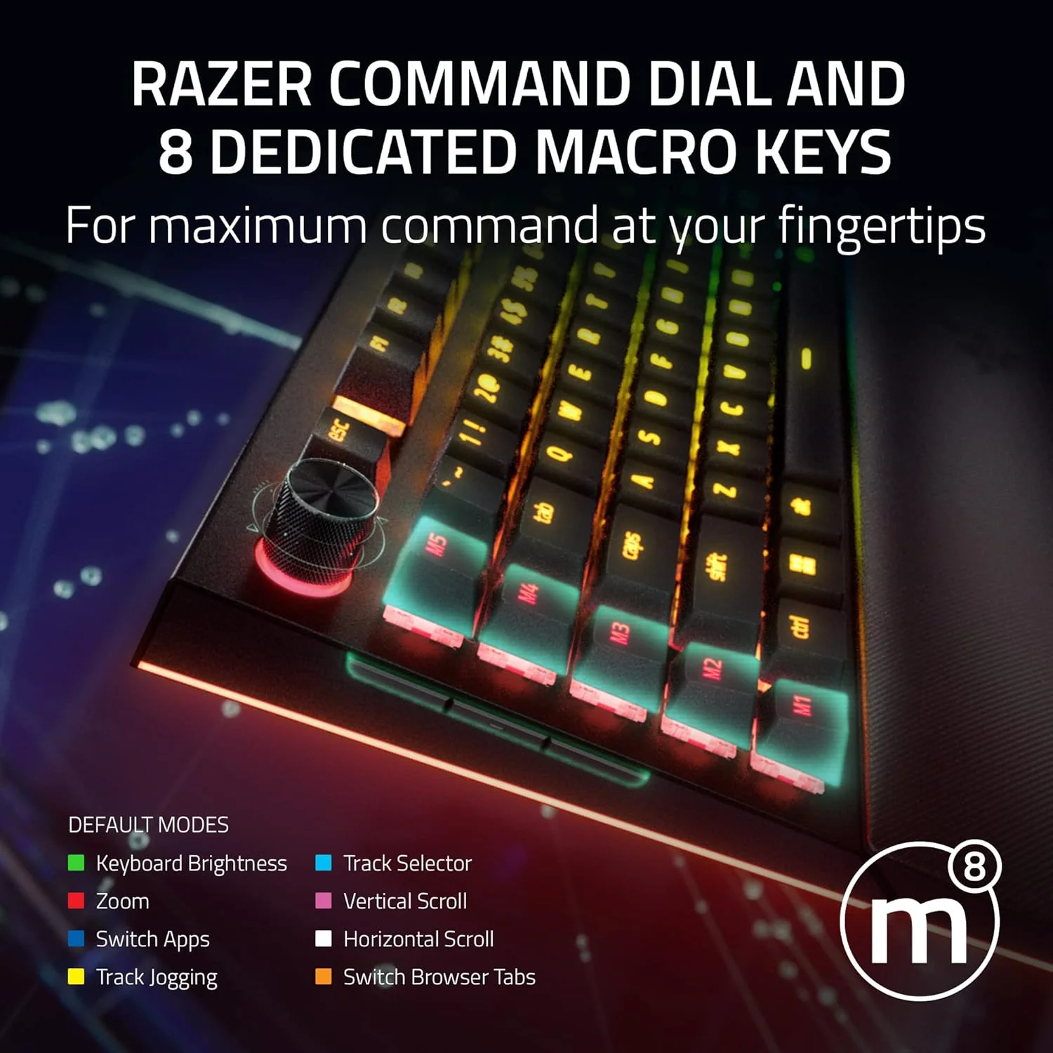 Teclado mecânico gaming Razer BlackWidow V4 X Green Switch Minecraft Edition - Imagem 4