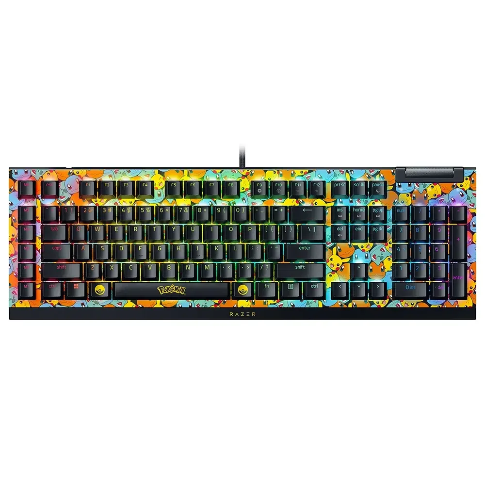Teclado Gaming Mecânico Razer BlackWidow V4 X Green Switch Pokémon Kabto US