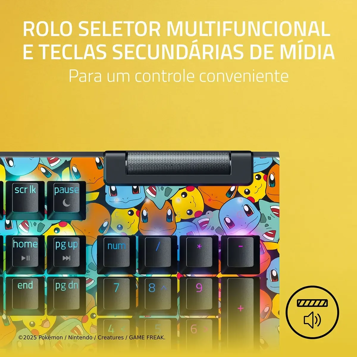 Teclado Gaming Mecânico Razer BlackWidow V4 X Green Switch Pokémon Kabto US - Imagem 3