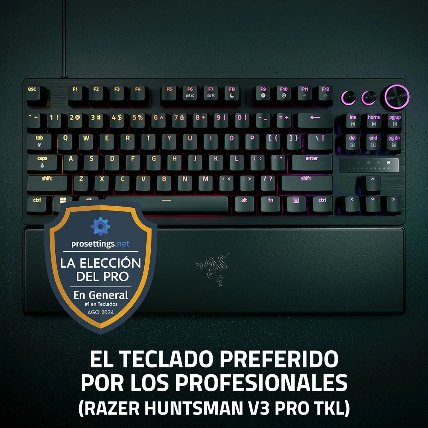 Teclado Gaming Razer Huntsman V3 Pro Tenkeyless Ótico USB-C RGB Preto US - Imagem 3