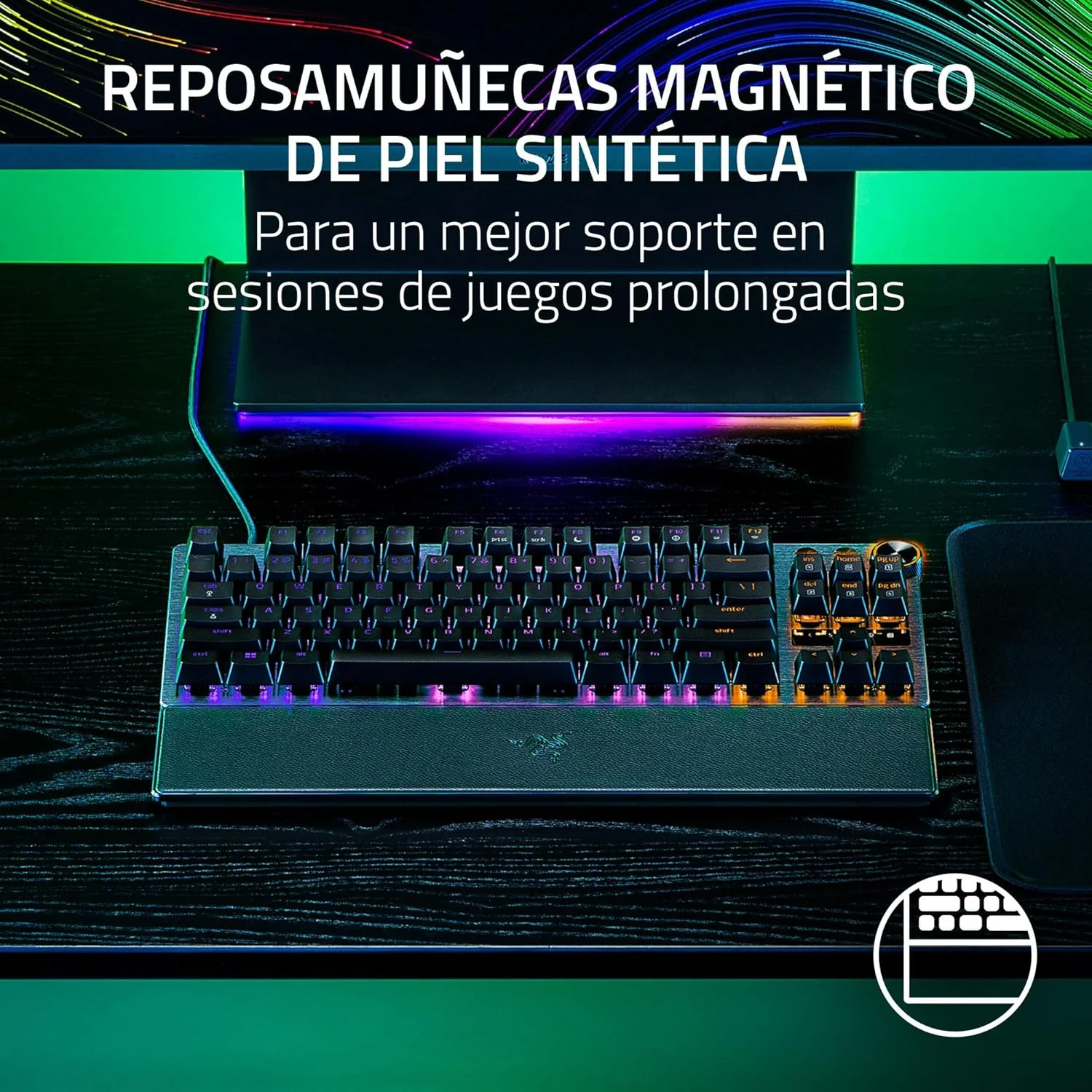Teclado Gaming Razer Huntsman V3 Pro Tenkeyless Ótico USB-C RGB Preto US - Imagem 11