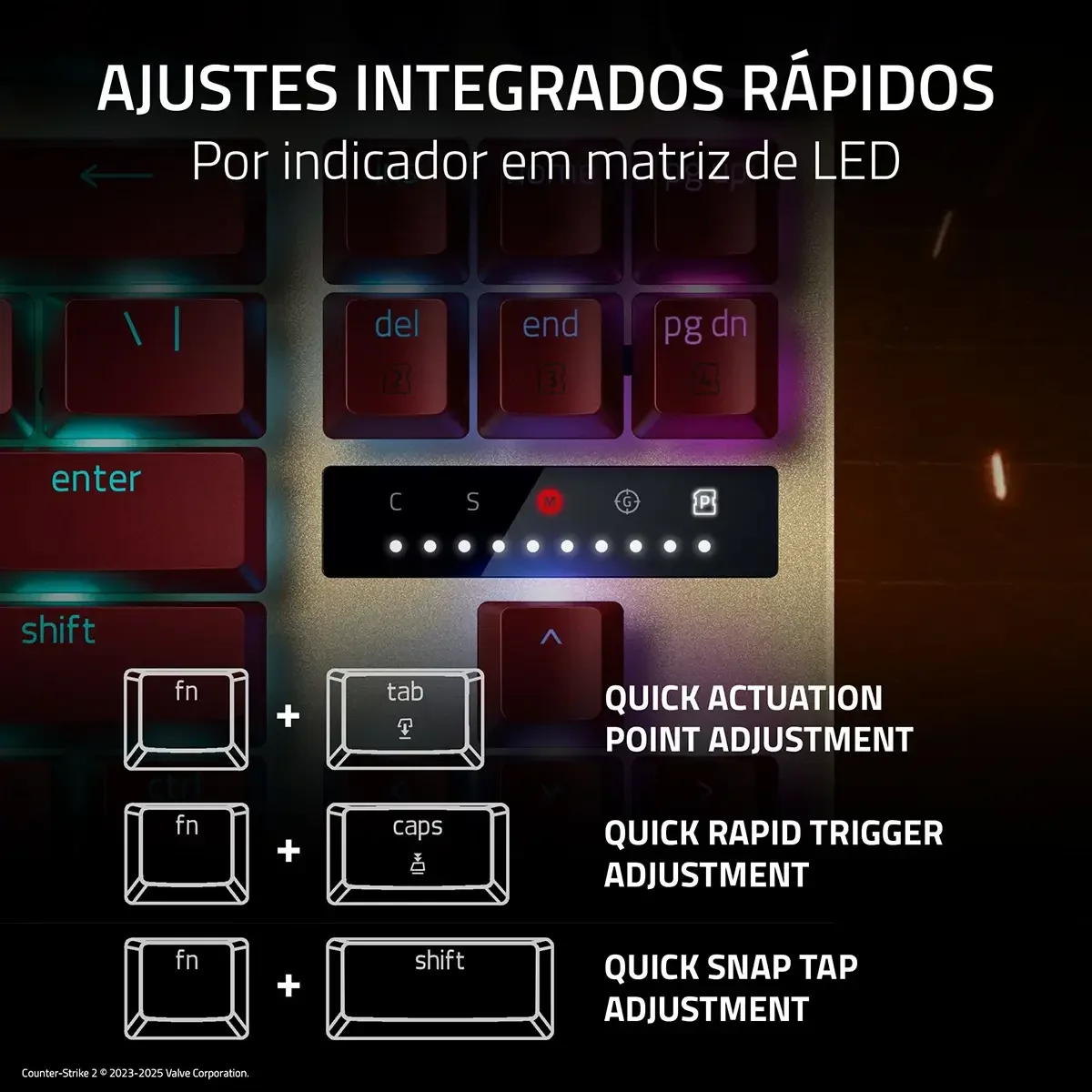 Teclado Gaming Razer Huntsman V3 Pro TKL Edição Counter-Strike 2 US Layout - Imagem 7