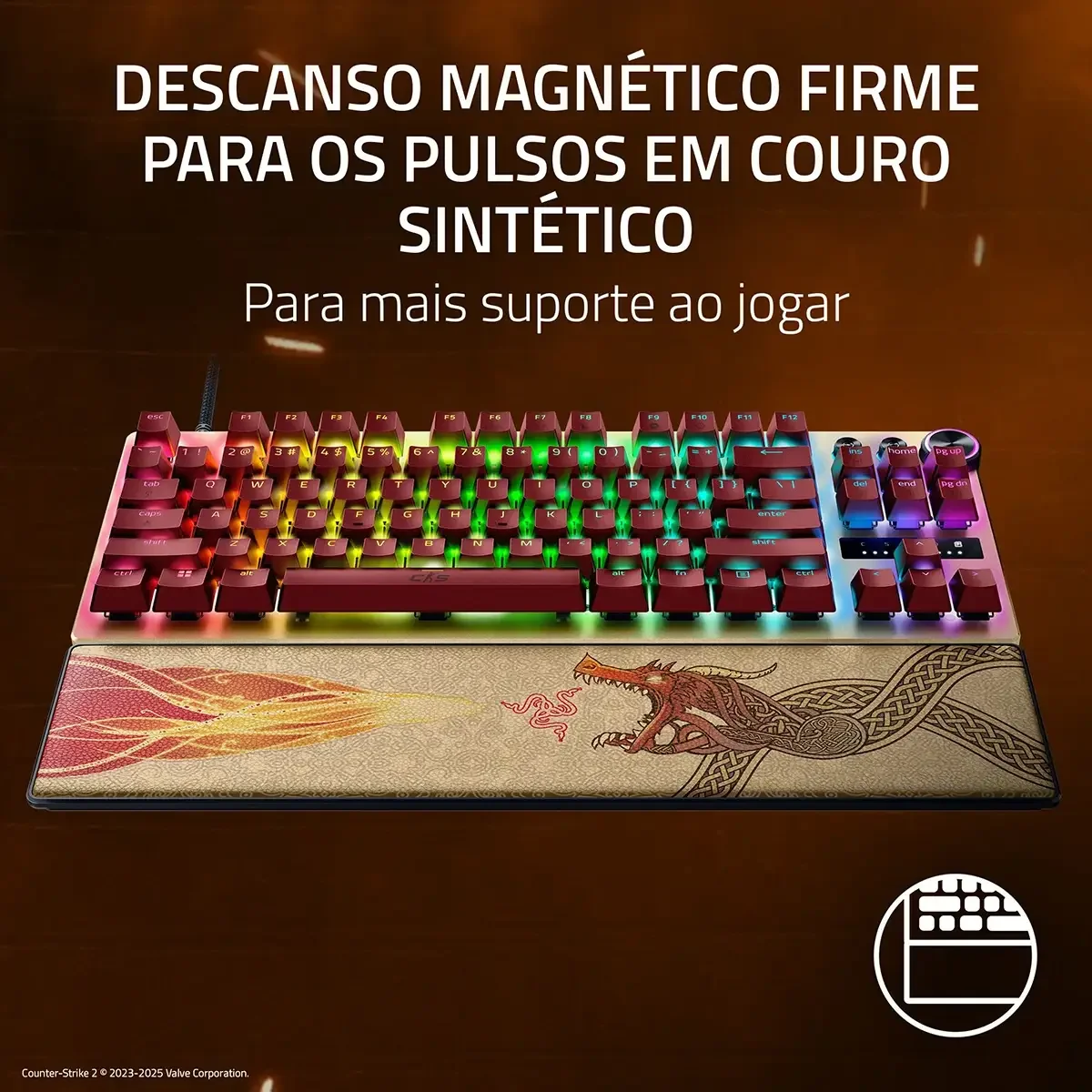 Teclado Gaming Razer Huntsman V3 Pro TKL Edição Counter-Strike 2 US Layout - Imagem 2