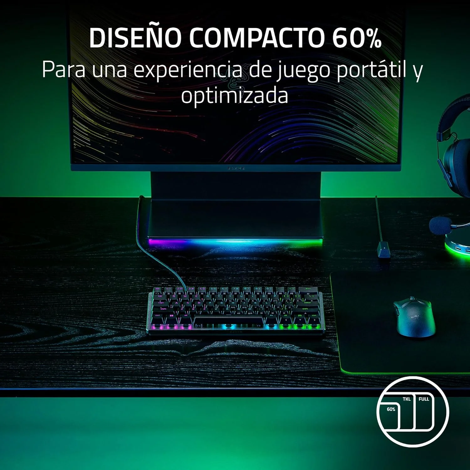 Teclado Razer Huntsman V3 Pro Mini 60% Compacto Optical Linear 8KHz RGB Chroma US Layout Premium - Imagem 10
