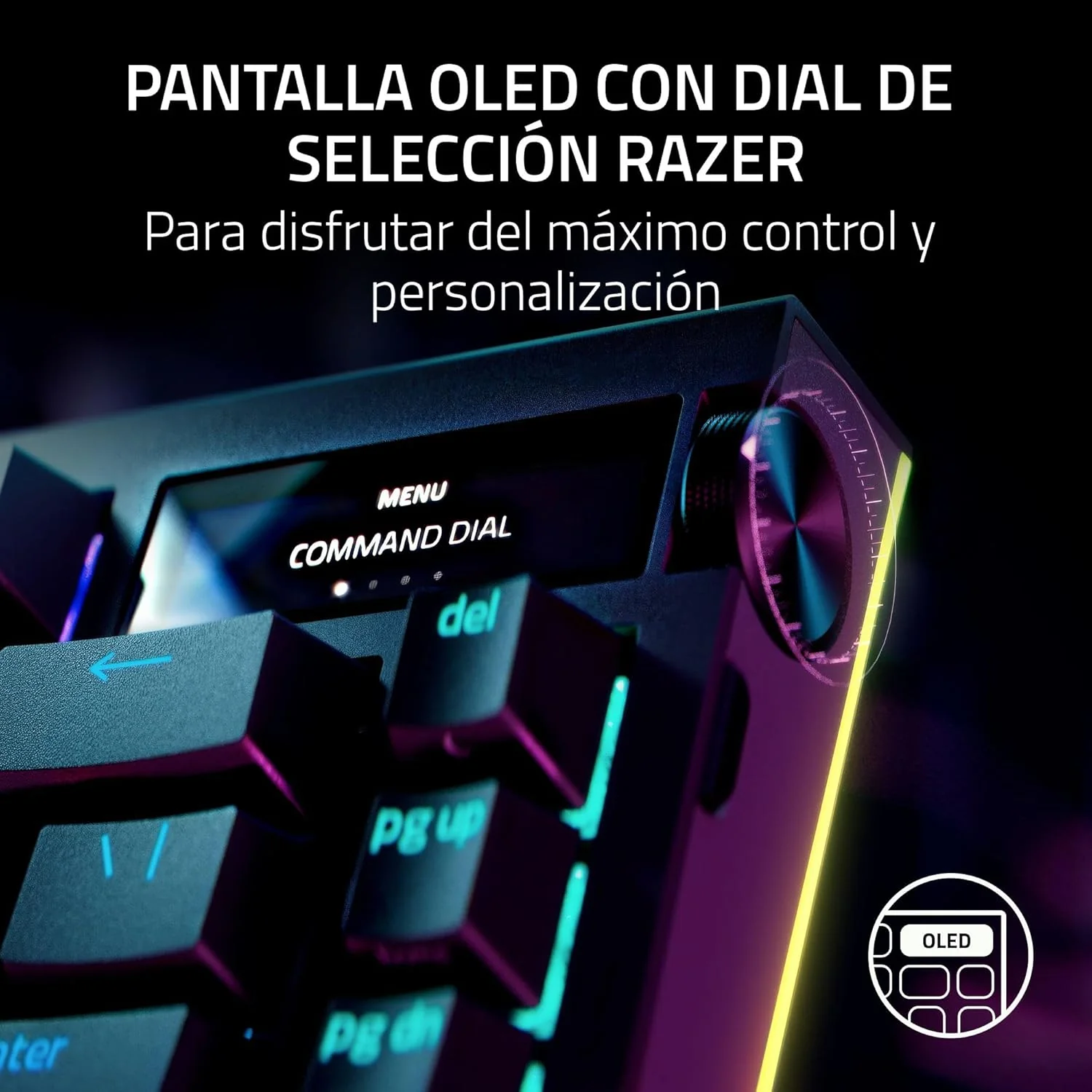 Teclado Mecânico Razer BlackWidow V4 Pro 75% Wireless Razer Green RGB ISO US - Imagem 6