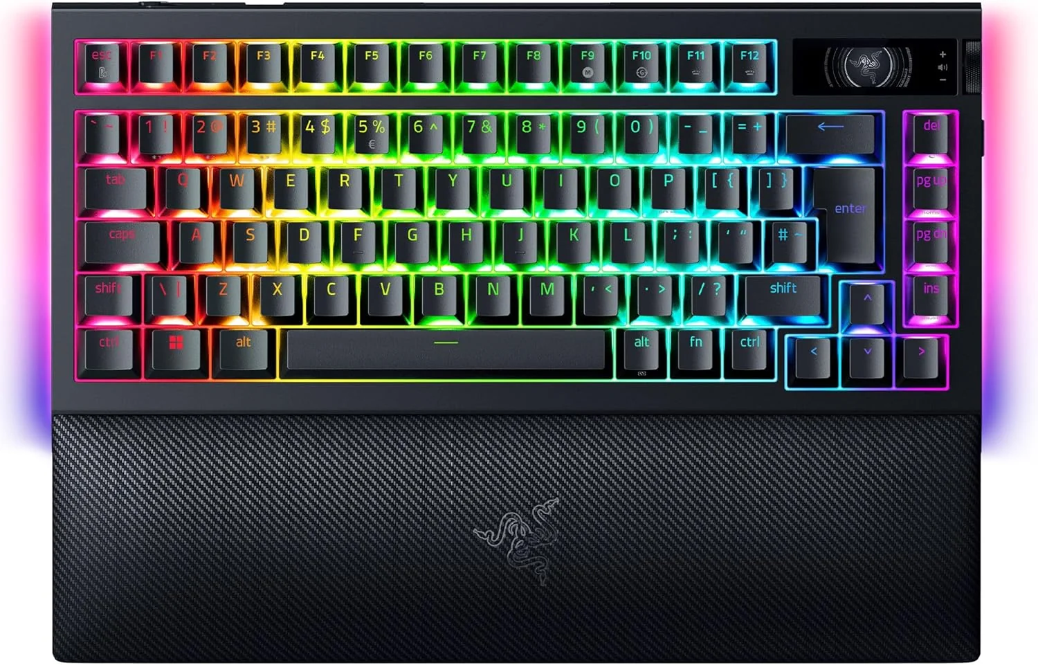 Teclado Mecânico Razer BlackWidow V4 Pro 75% Wireless Razer Green RGB ISO US