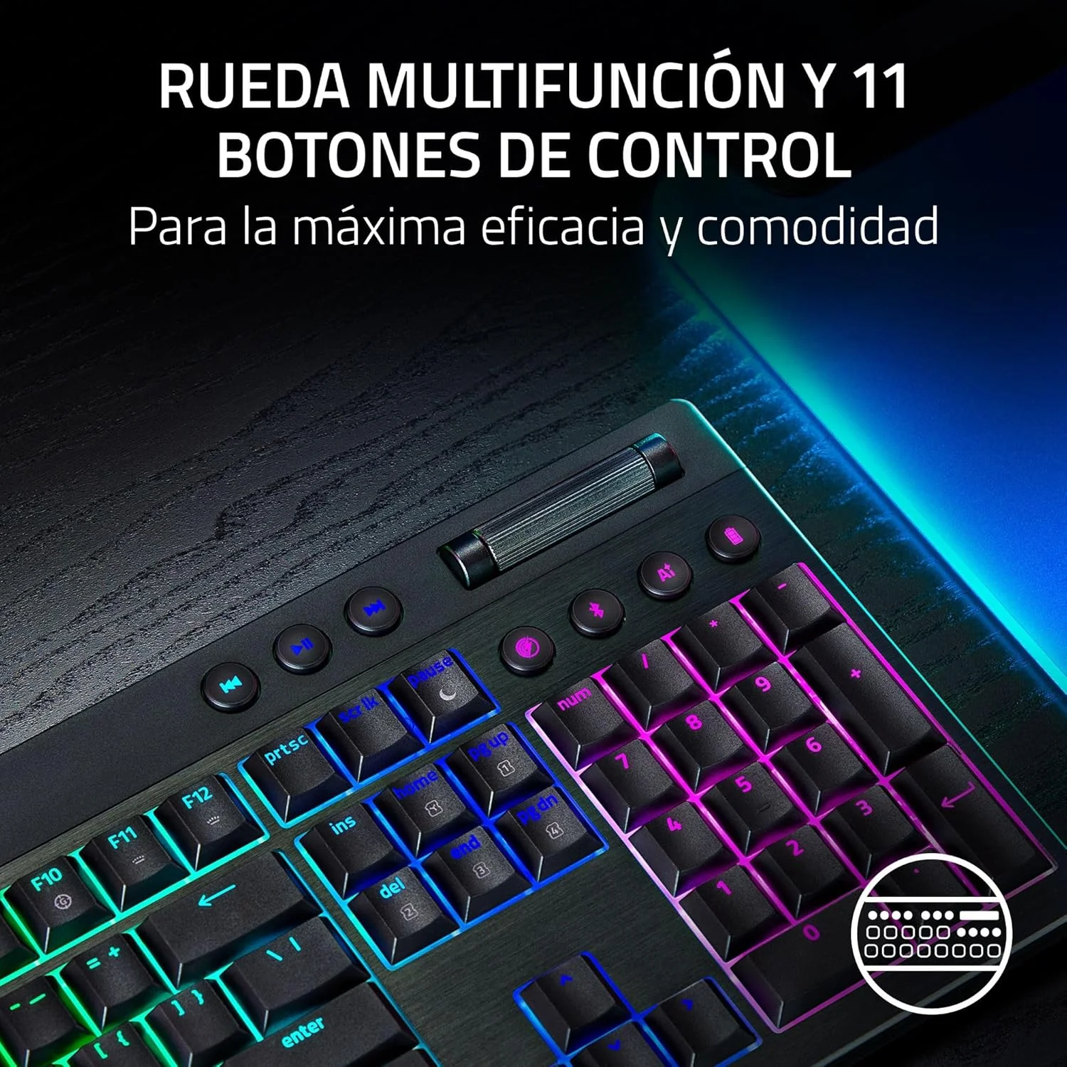 Teclado Mecânico Razer BlackWidow V4 Low Profile HyperSpeed Sem Fios Switch Orange Layout US - Imagem 4