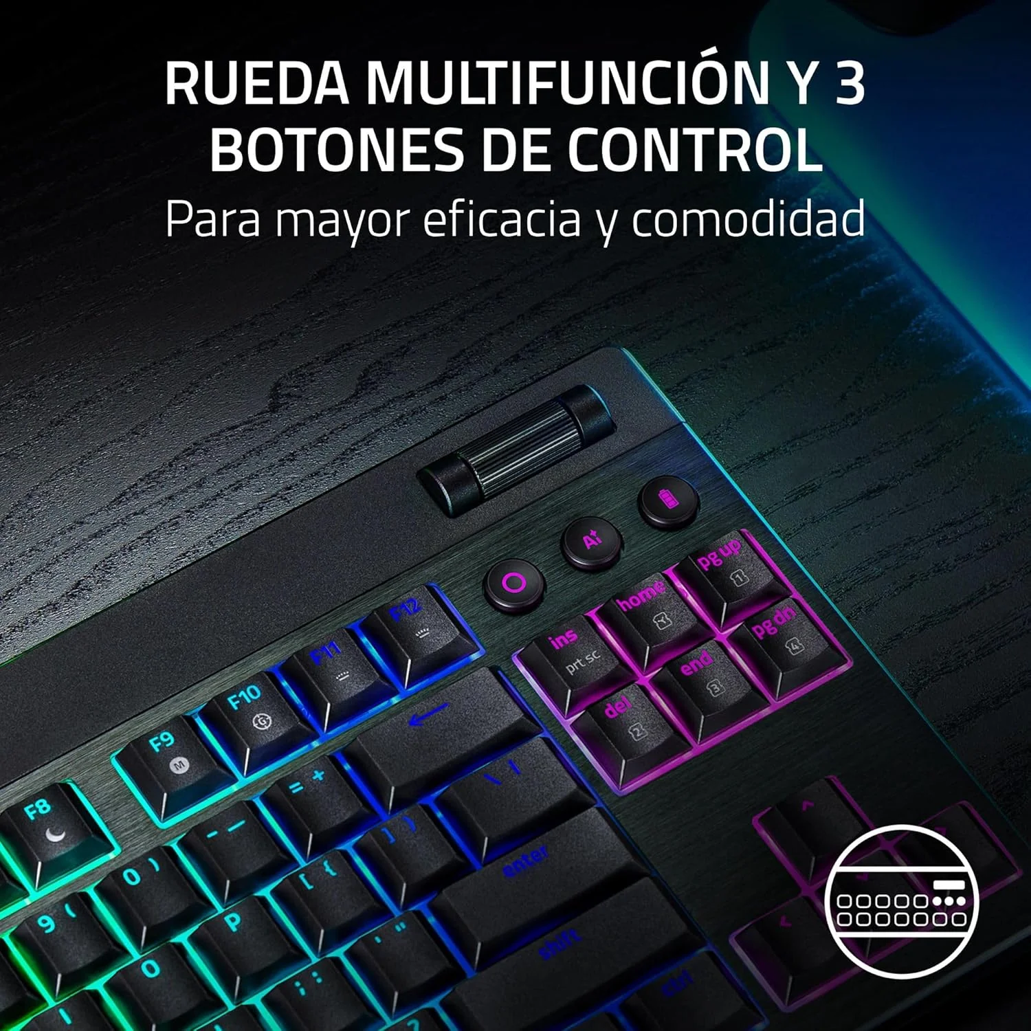 Teclado Gaming Razer BlackWidow V4 Low-Profile TKL HyperSpeed Switch Amarelo US - Imagem 4