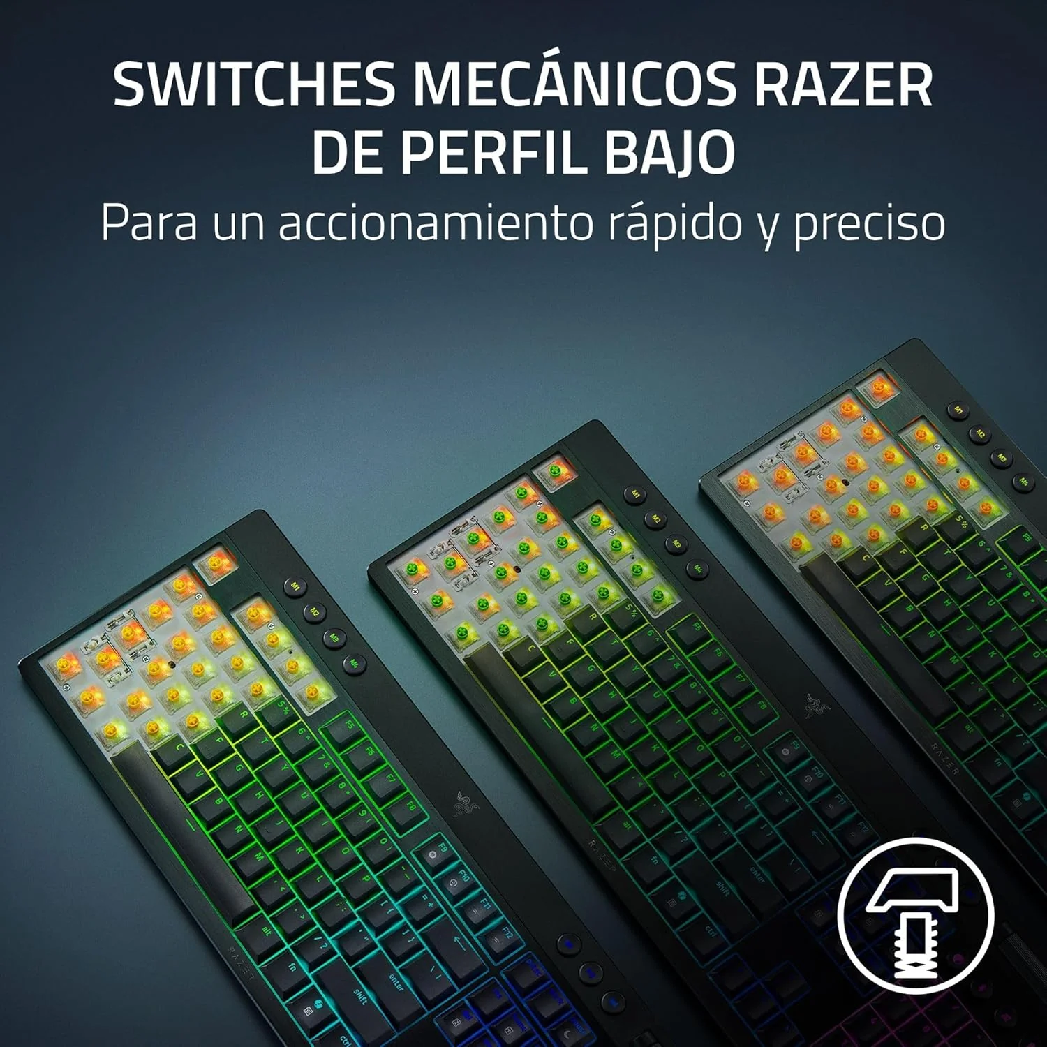 Teclado Gaming Razer BlackWidow V4 Low-Profile TKL HyperSpeed Switch Amarelo US - Imagem 2