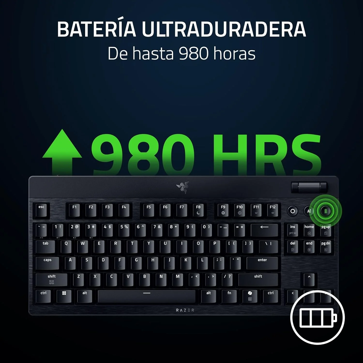 Teclado Mecânico Sem Fios Razer BlackWidow V4 Low Profile Tenkeyless HyperSpeed Switch Verde - Imagem 7