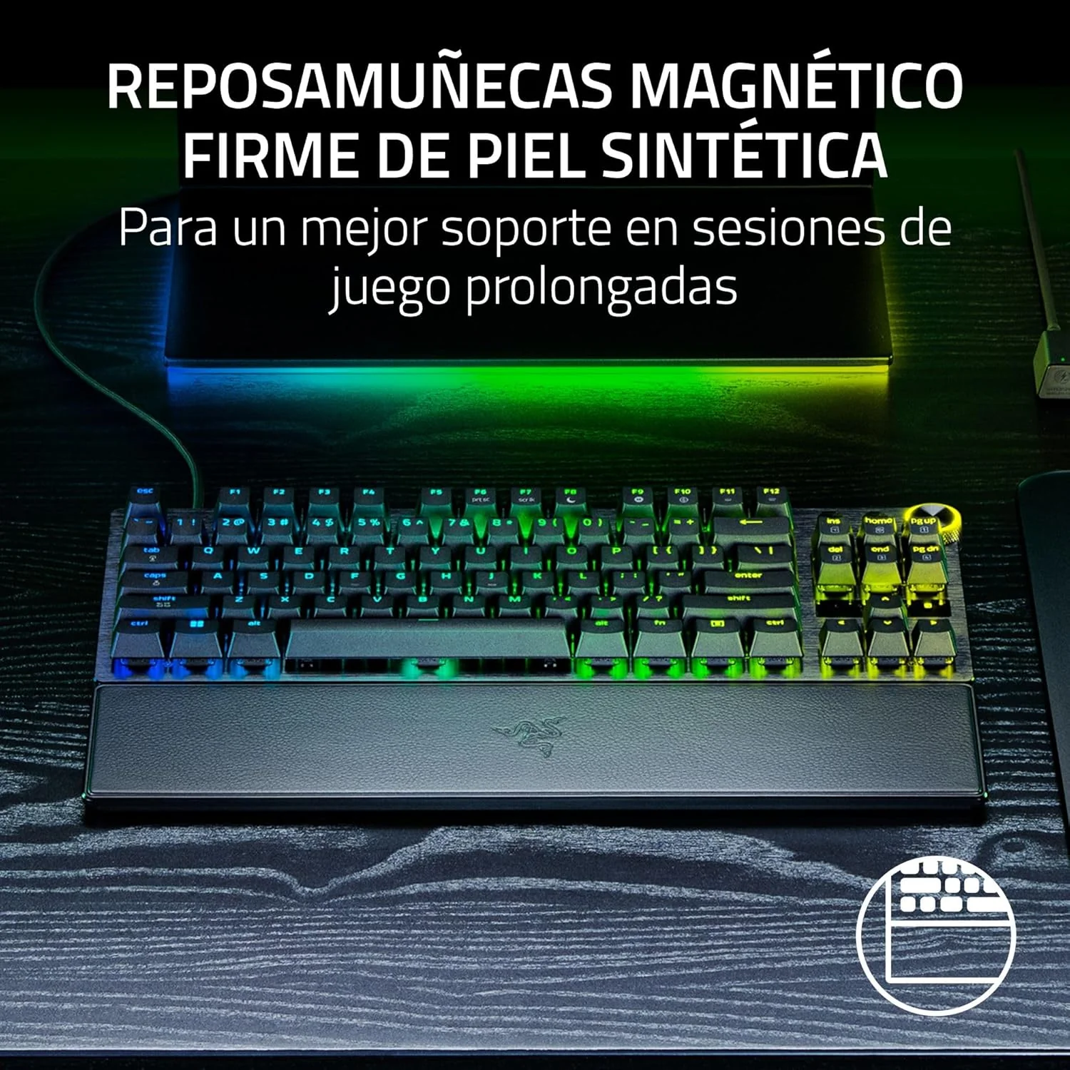 Teclado Gaming Razer Huntsman V3 Pro Tenkeyless 8KHz Ótico USB-C RGB Preto - Imagem 14