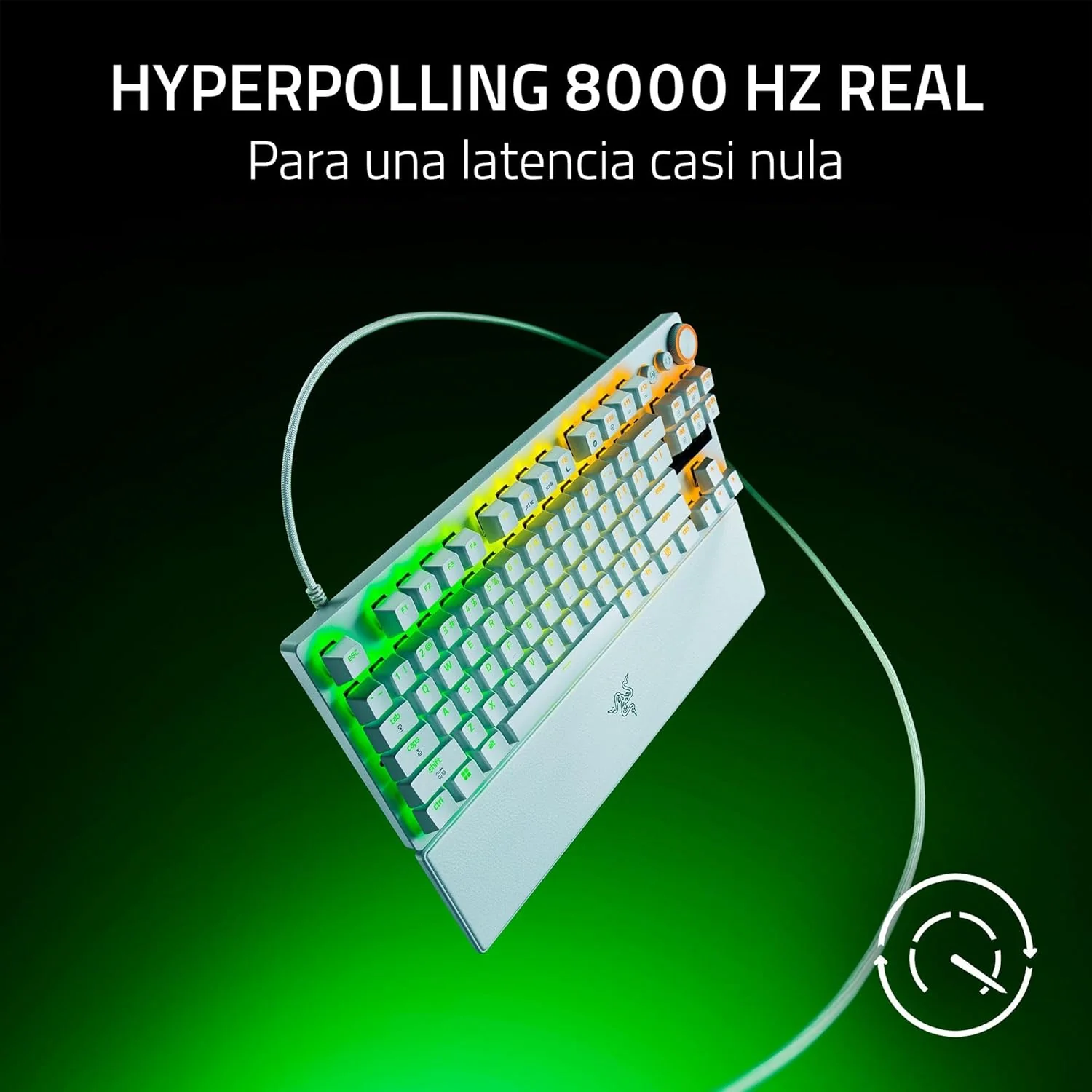 Teclado Gaming Razer Huntsman V3 Pro TKL 8KHz Ótico USB-C RGB Branco US - Imagem 4