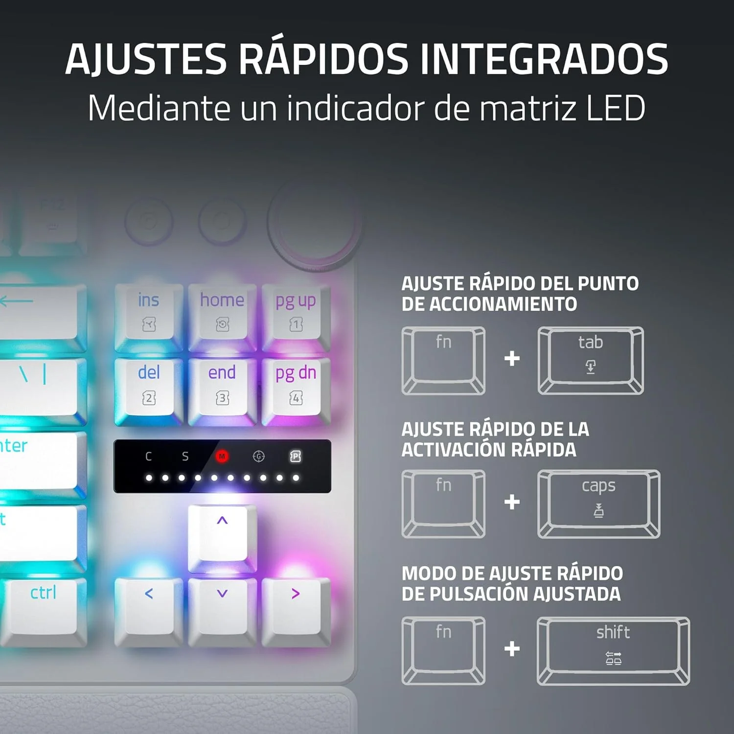 Teclado Gaming Razer Huntsman V3 Pro TKL 8KHz Ótico USB-C RGB Branco US - Imagem 10