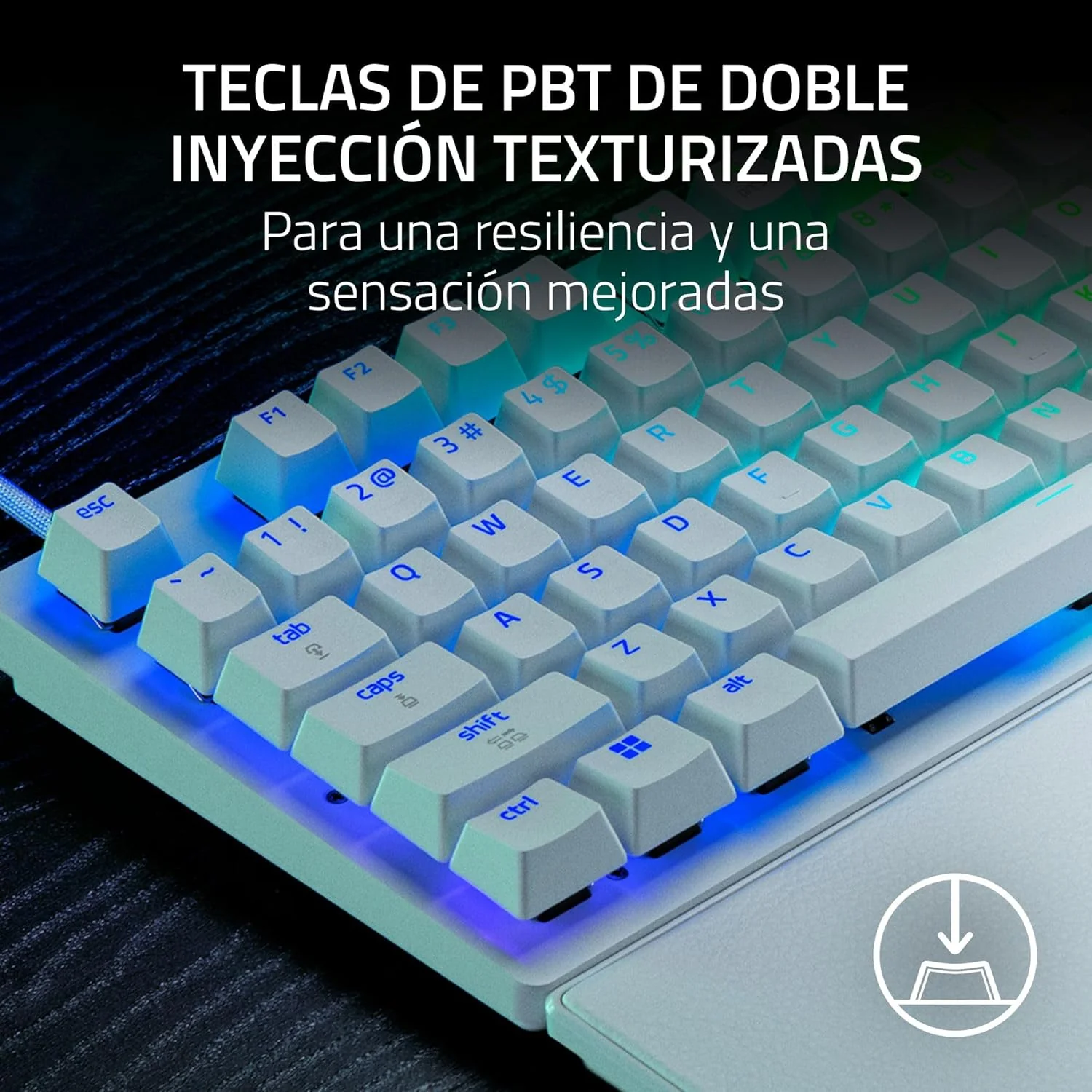 Teclado Gaming Razer Huntsman V3 Pro TKL 8KHz Ótico USB-C RGB Branco US - Imagem 11