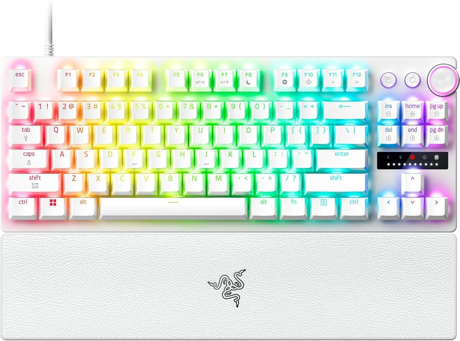 Teclado Gaming Razer Huntsman V3 Pro TKL 8KHz Ótico USB-C RGB Branco US