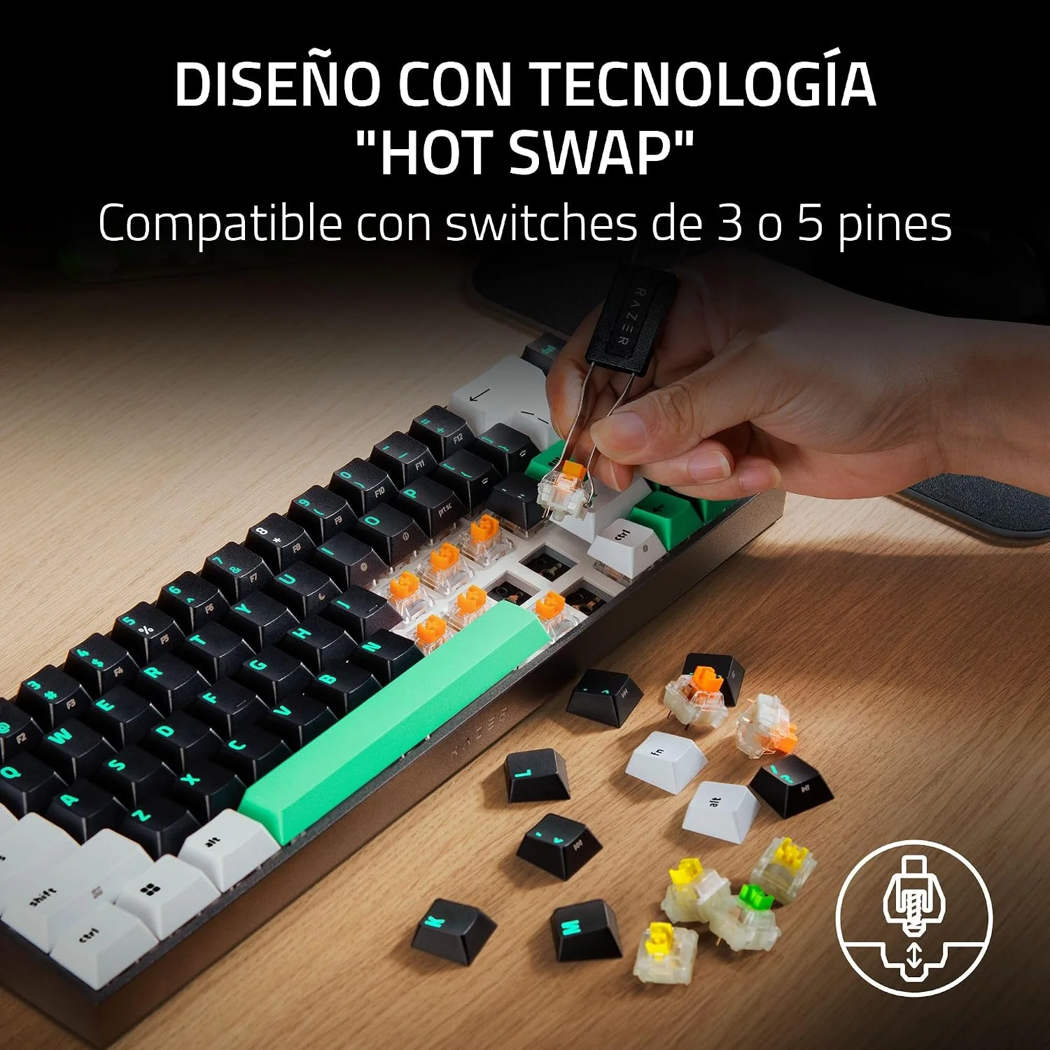 Teclado Gaming Razer Reclusa X Mini 65% Layout US - Imagem 3