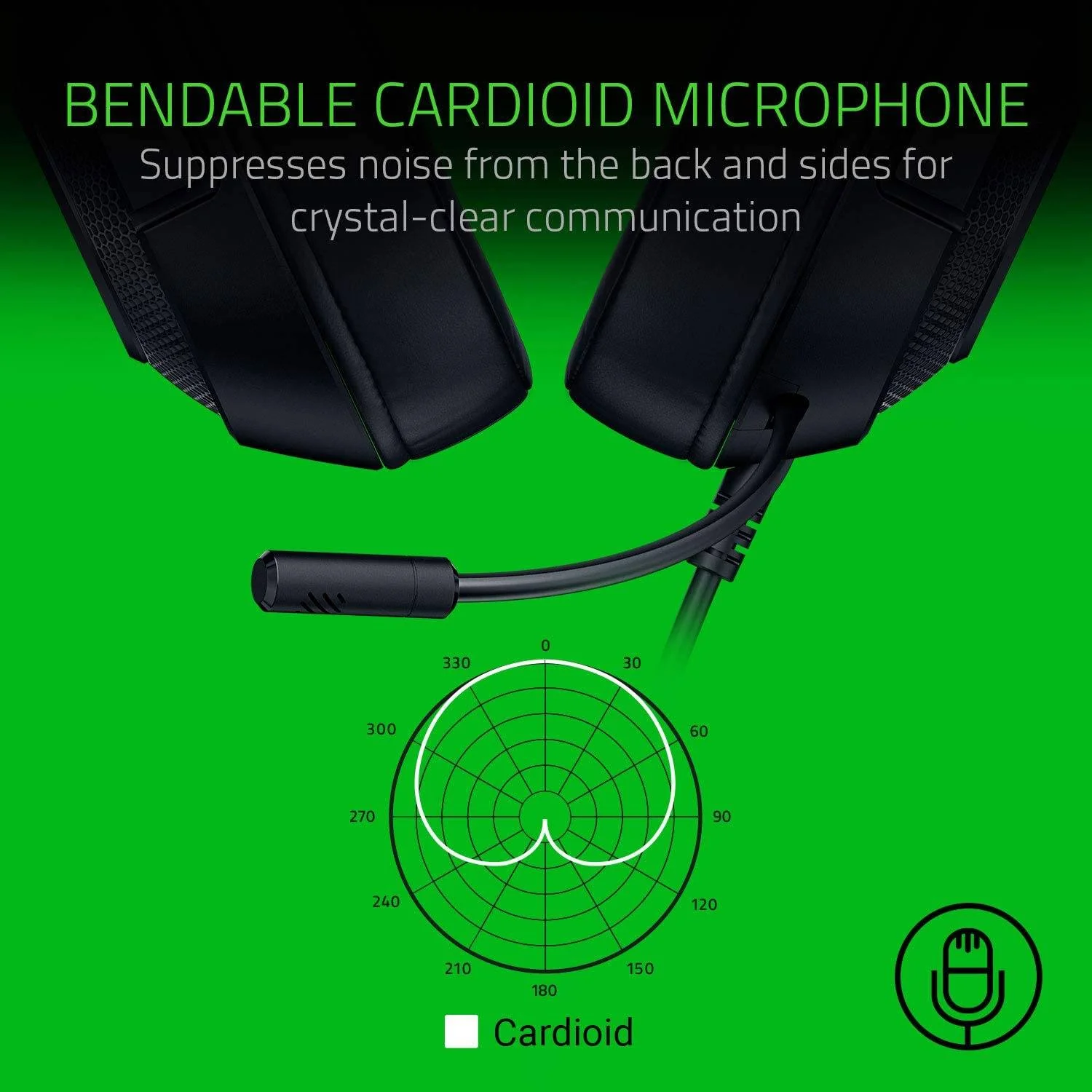 Auscultadores gaming Razer Kraken X Lite com fios 3.5mm microfone cardioide preto - Imagem 8