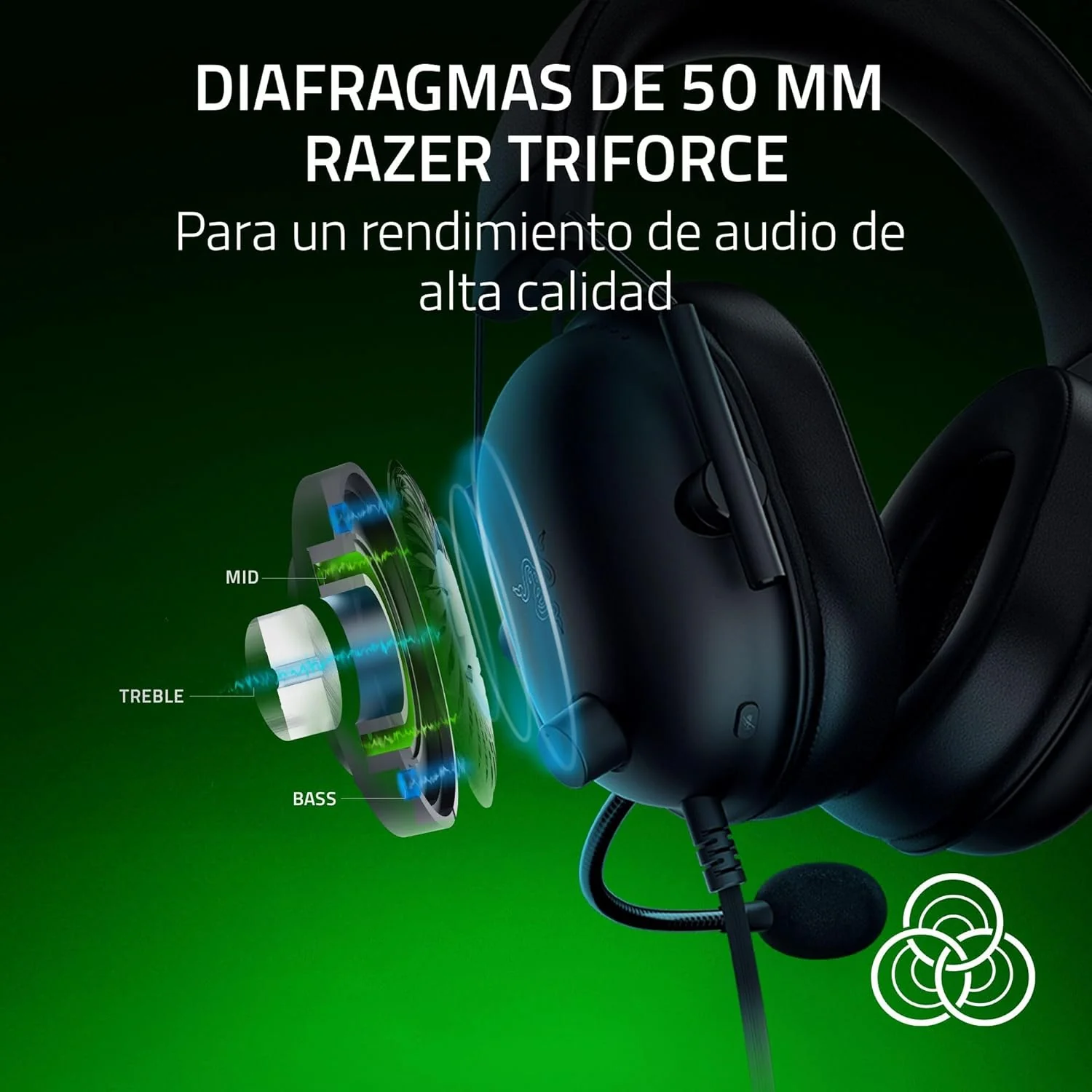 Auscultadores Gaming Razer BlackShark V2 X Xbox Licensed Com Fios Preto - Imagem 2