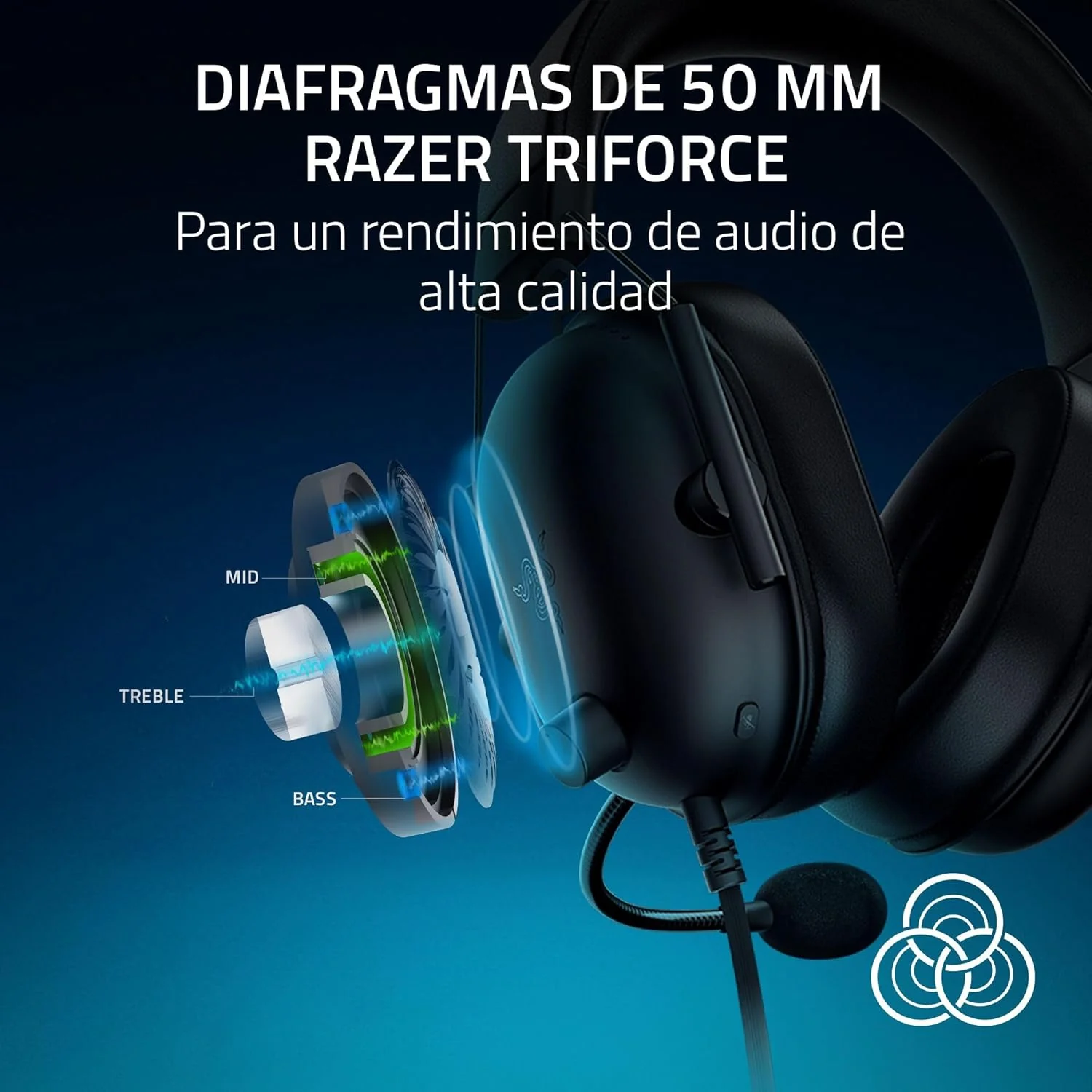 Auscultadores Gaming Razer BlackShark V2 X PlayStation Bluetooth 5.2 Preto - Imagem 2