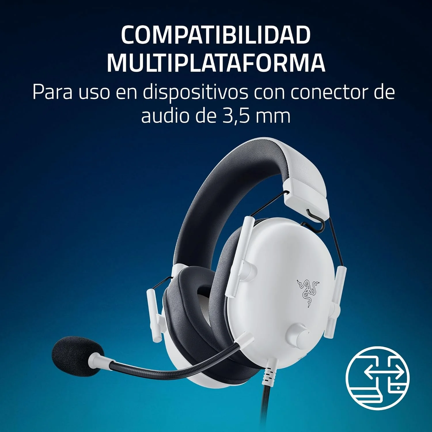 Auscultadores Gaming Razer BlackShark V2 X PlayStation Licensed Com Fios Branco - Imagem 7