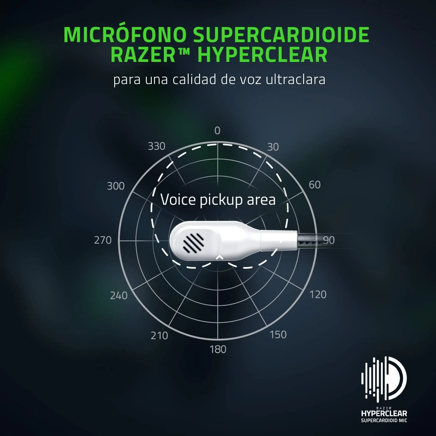 Auscultadores Razer Kaira Pro for Xbox Wireless Bluetooth Drivers TriForce 50mm Microfone HyperClear Branco - Imagem 3