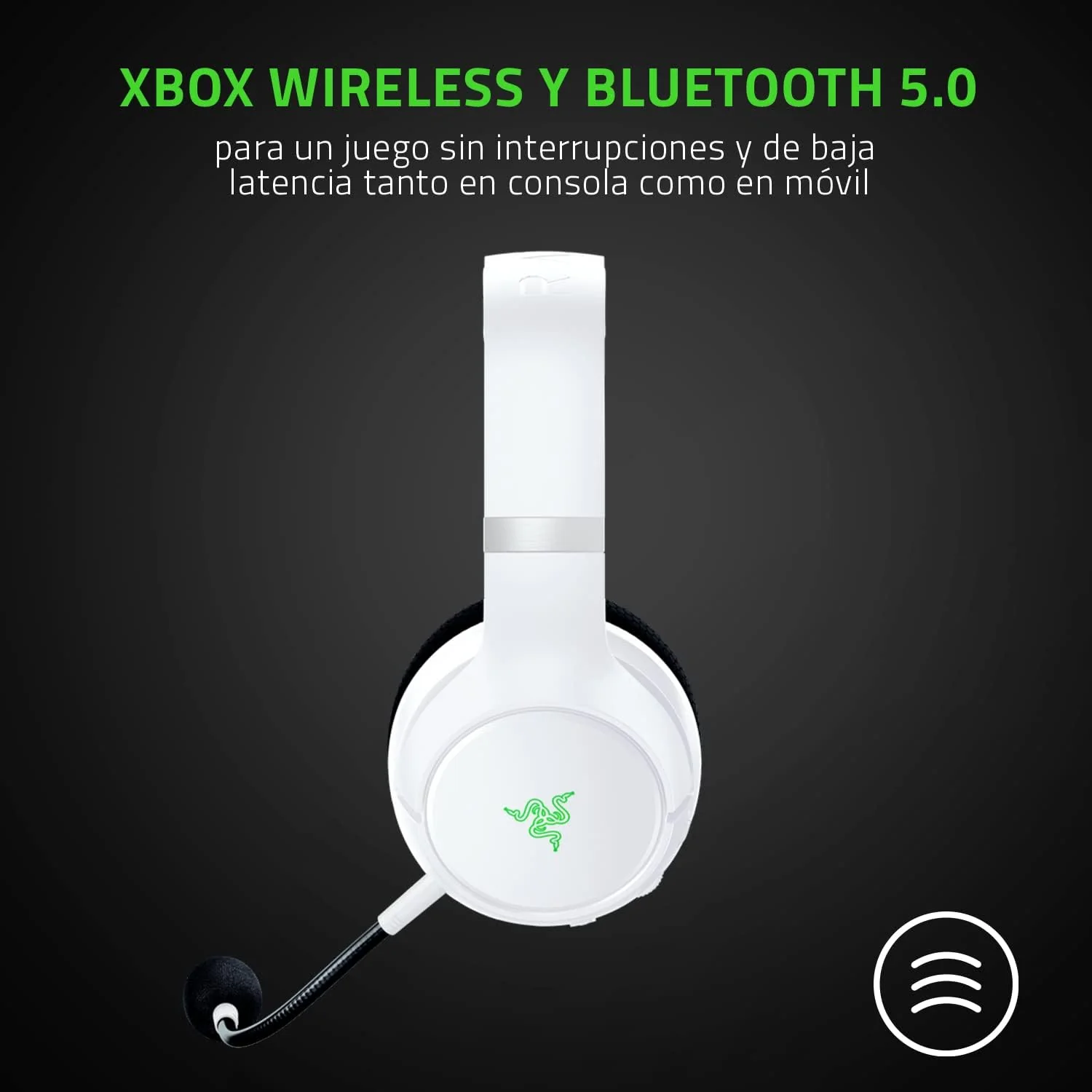 Auscultadores Razer Kaira Pro for Xbox Wireless Bluetooth Drivers TriForce 50mm Microfone HyperClear Branco - Imagem 7
