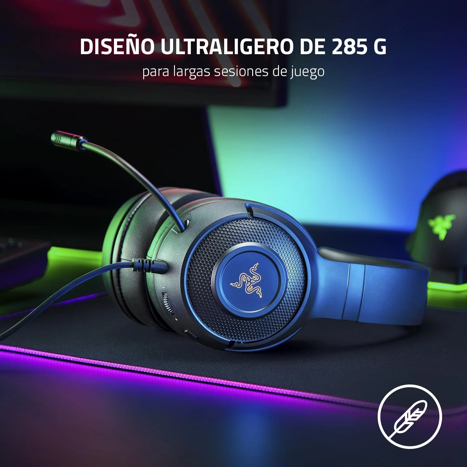 Auscultadores Gaming Razer Kraken V3 X USB com Som Surround 7.1 e RGB - Imagem 3