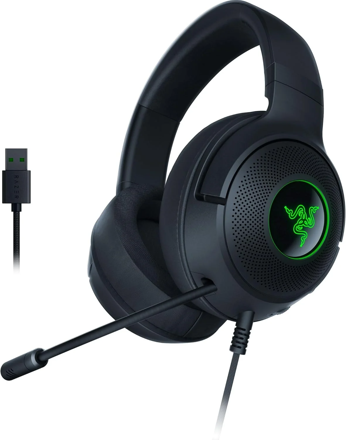 Auscultadores Gaming Razer Kraken V3 X USB com Som Surround 7.1 e RGB