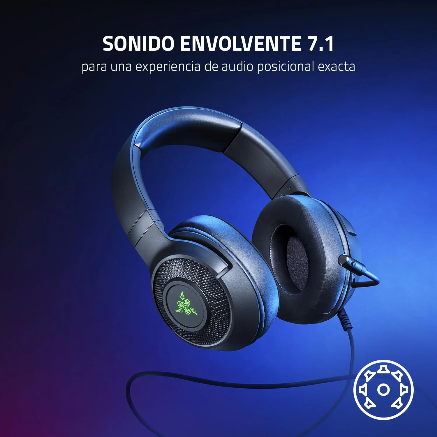 Auscultadores Gaming Razer Kraken V3 X USB com Som Surround 7.1 e RGB - Imagem 7
