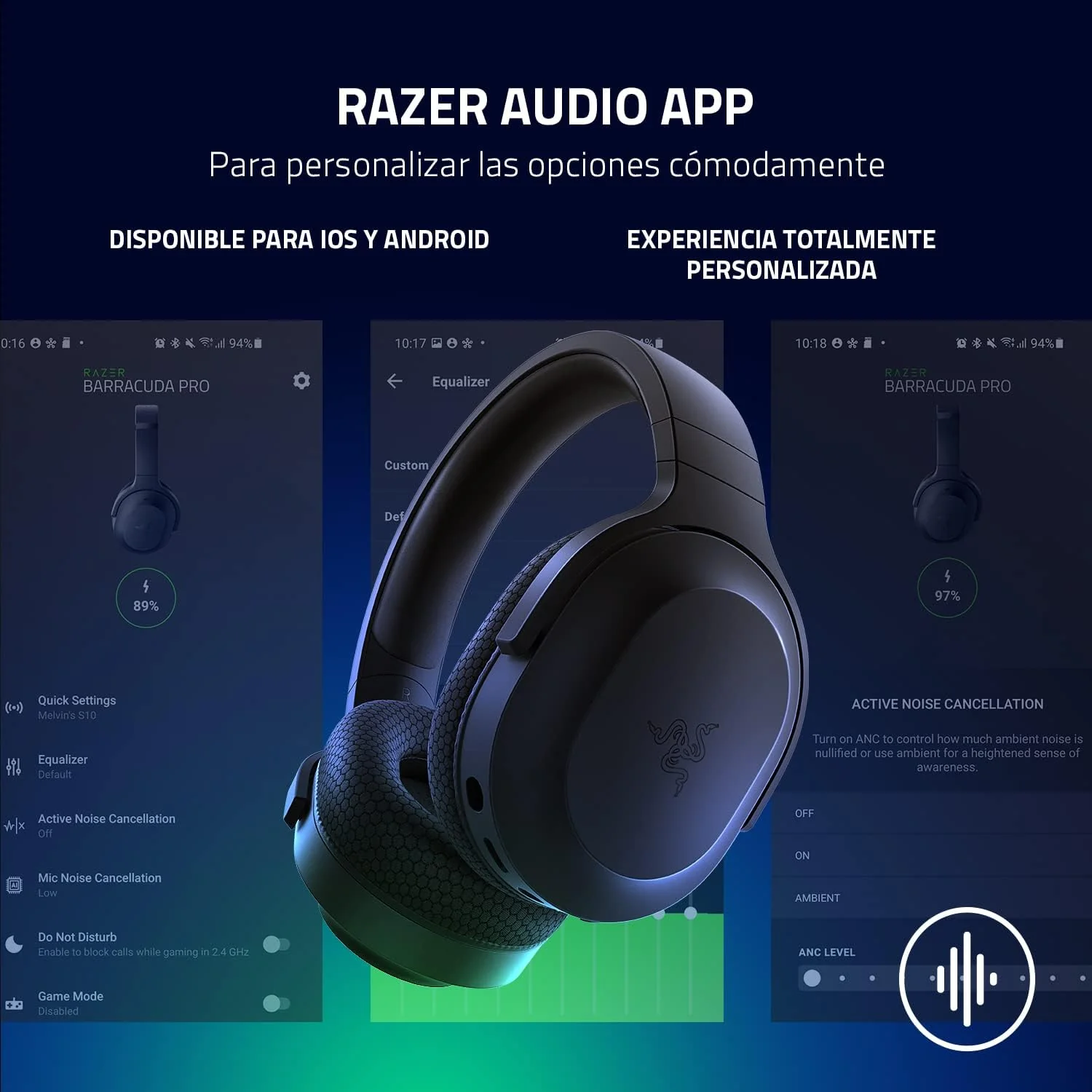 Auscultadores Gaming Razer Barracuda X Preto Wireless 2.4GHz Bluetooth Multiplataforma - Imagem 6