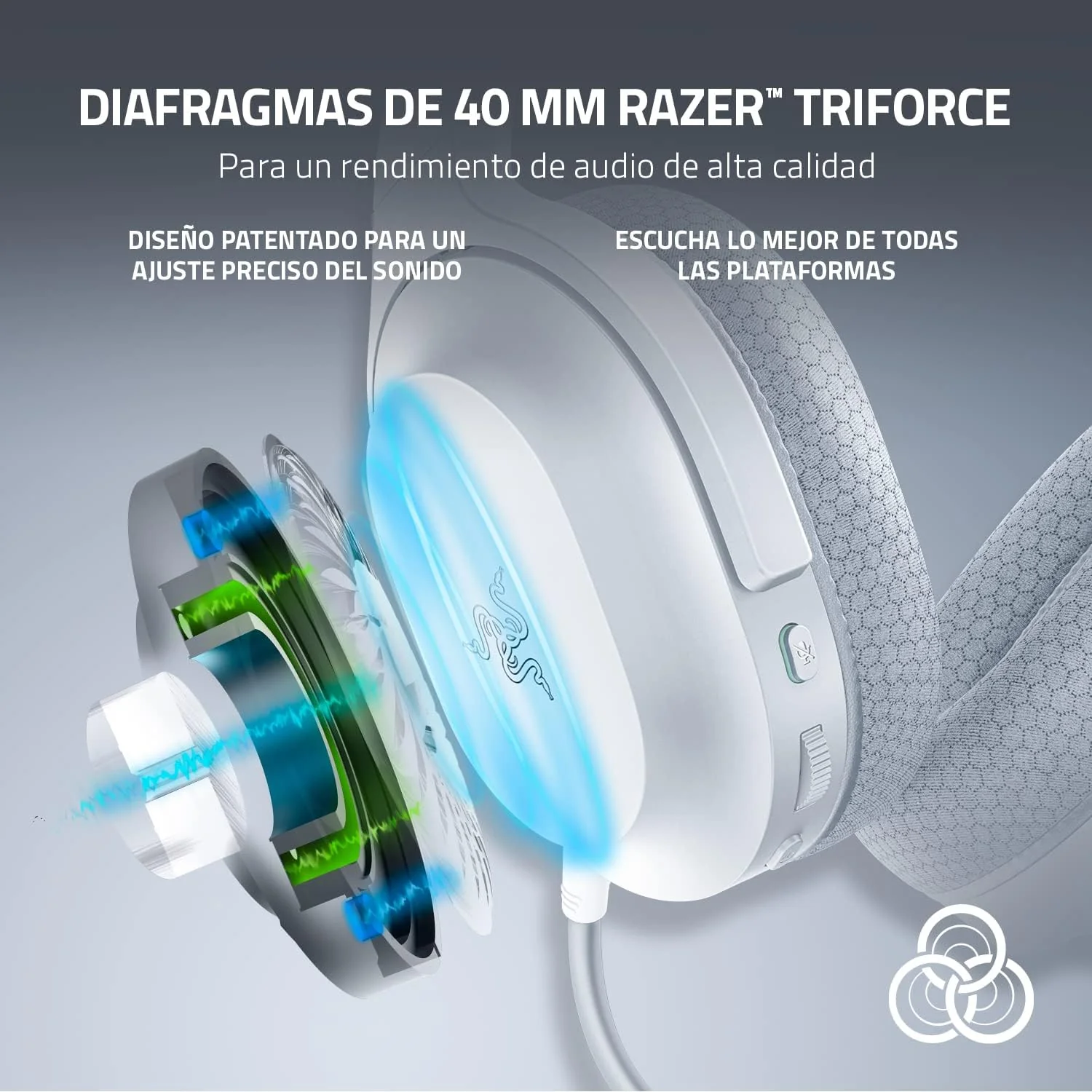 Auscultadores Gaming Razer Barracuda X Mercury Branco Wireless 2.4GHz Bluetooth Multiplataforma - Imagem 5