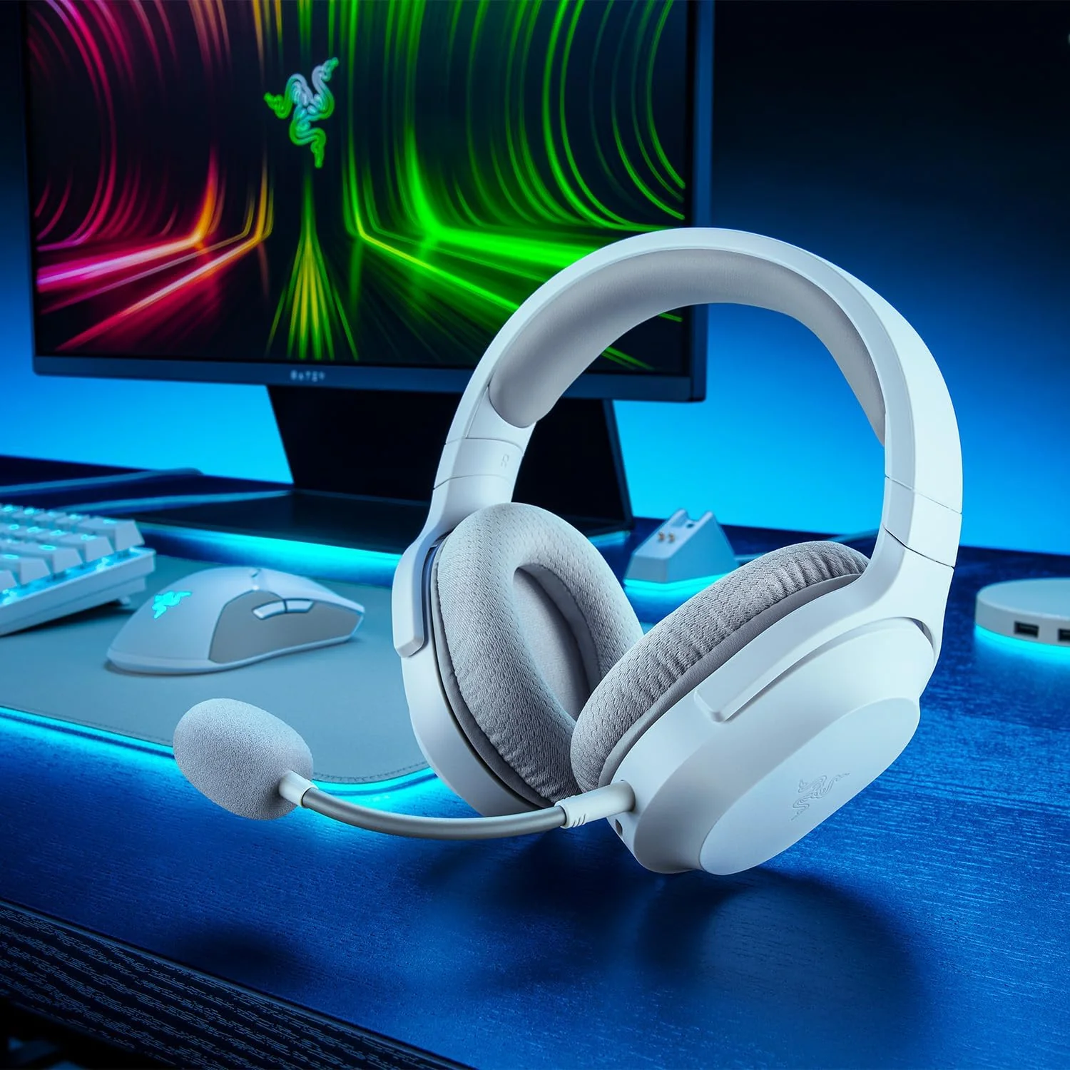 Auscultadores Gaming Razer Barracuda X Mercury Branco Wireless 2.4GHz Bluetooth Multiplataforma - Imagem 11