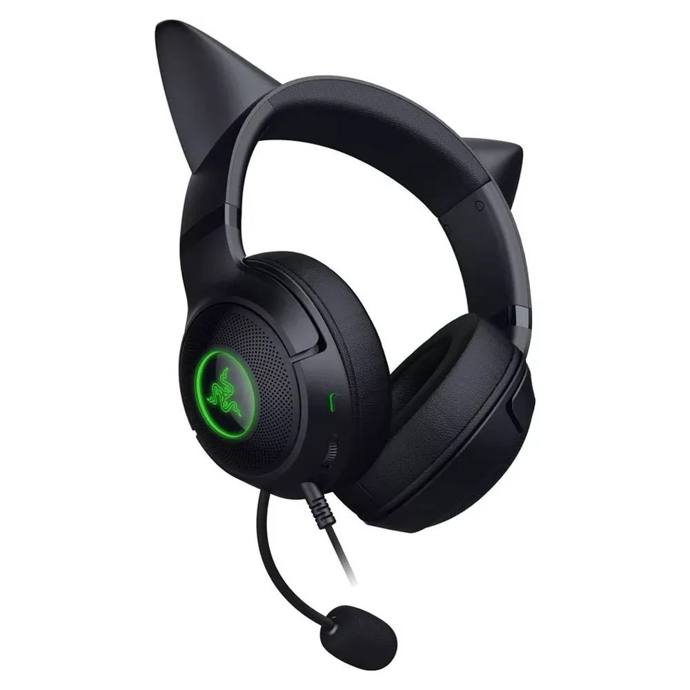 Auscultadores Razer Kraken Kitty V2 Wireless USB-C RGB Orelhas Gato Streaming Gaming Preto - Imagem 3