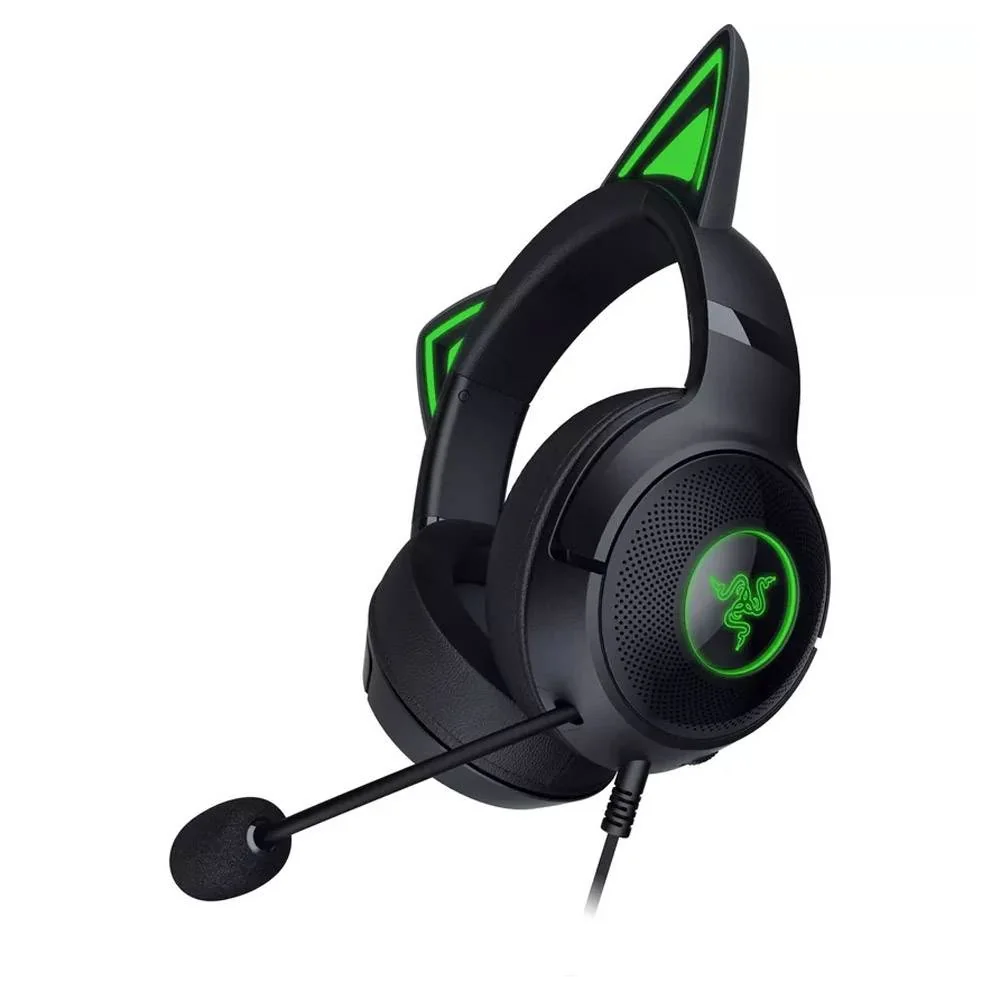 Auscultadores Razer Kraken Kitty V2 Wireless USB-C RGB Orelhas Gato Streaming Gaming Preto
