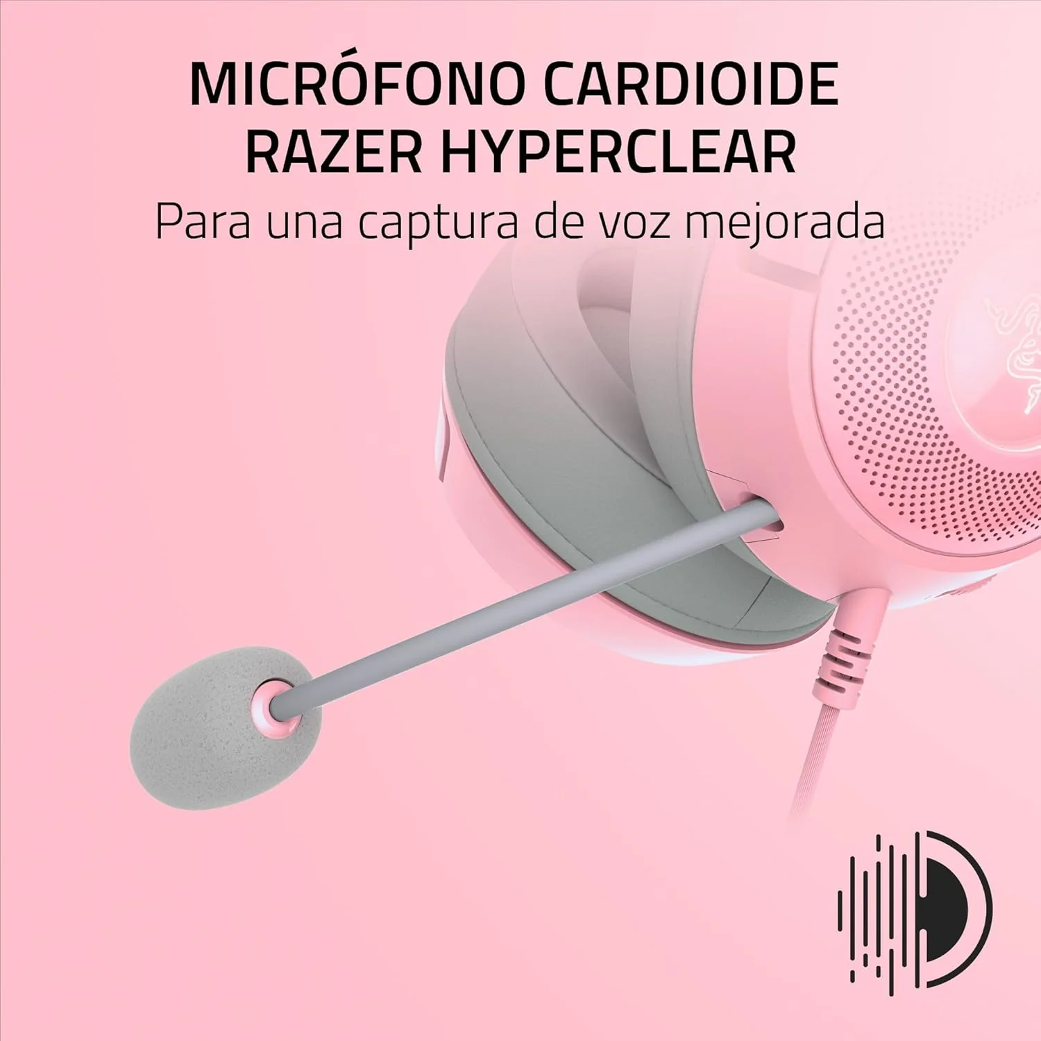 Auscultadores Gaming Razer Kraken Kitty V2 Quartz Edition Com Fios Rosa - Imagem 4