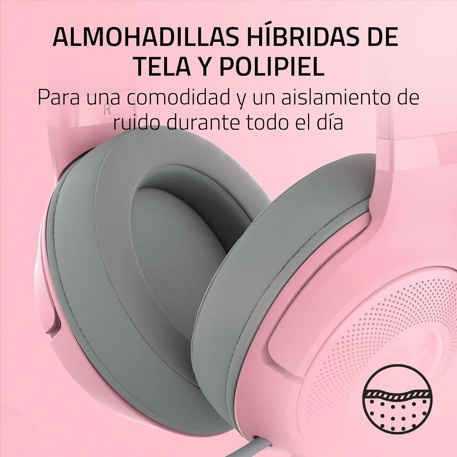 Auscultadores Gaming Razer Kraken Kitty V2 Quartz Edition Com Fios Rosa - Imagem 7