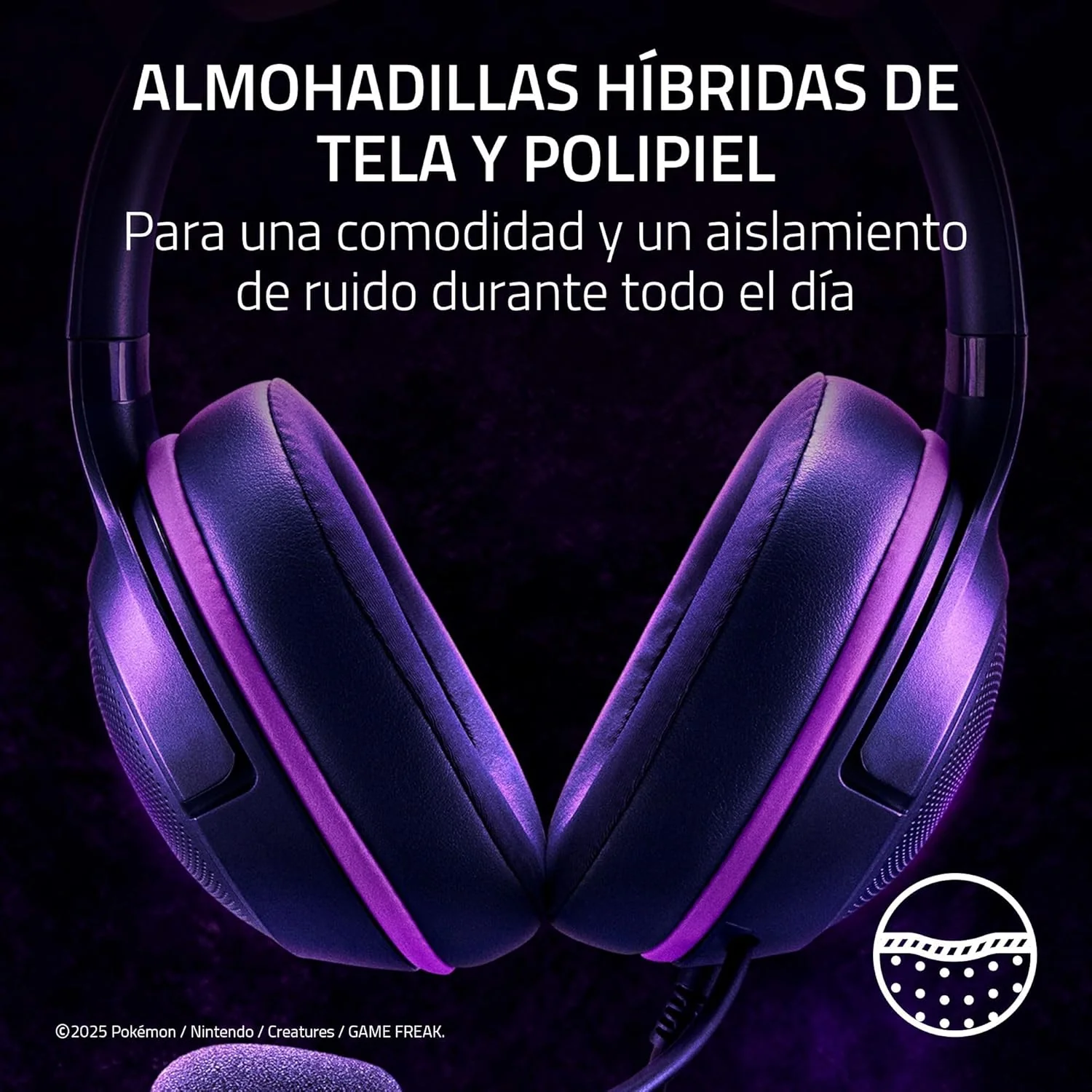 Auriculares Gaming Razer Kraken Kitty V2 Edição Pokémon Gengar - Imagem 7